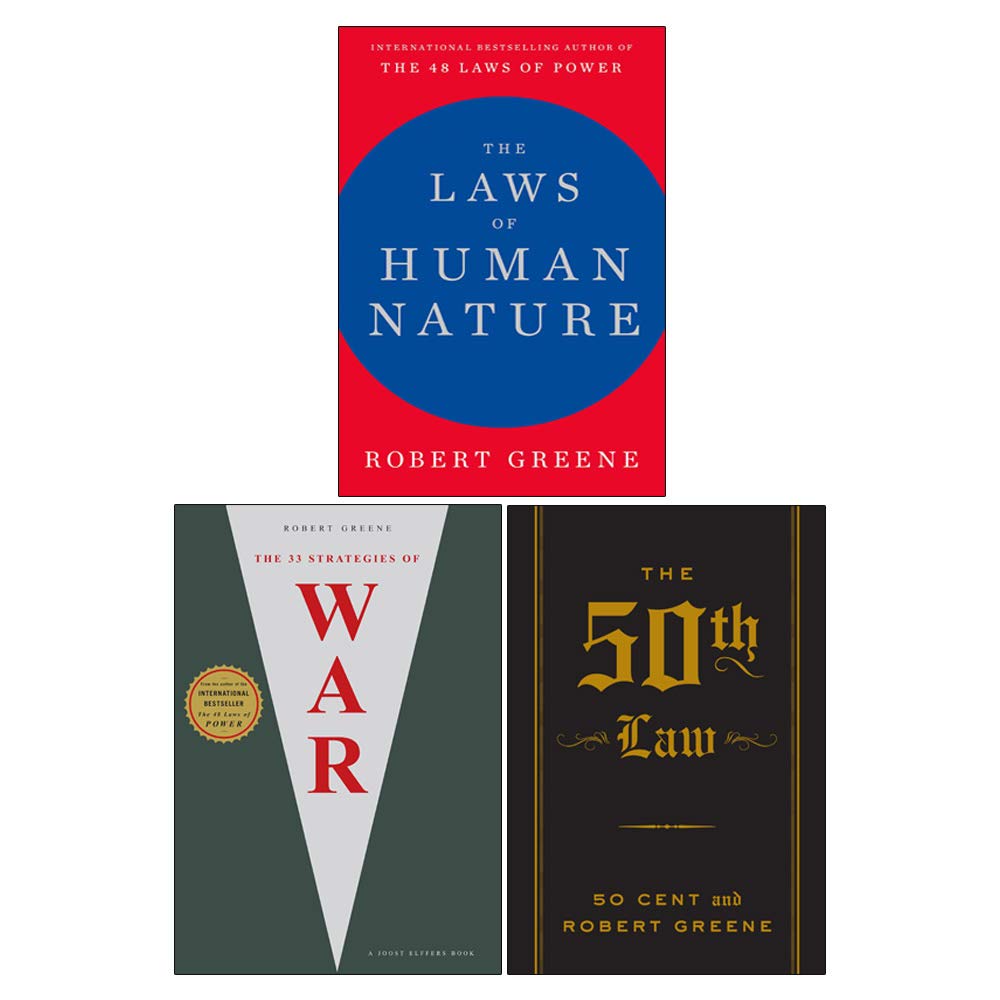 Robert Greene 3 Books Collection Set (The Laws Of Human Nature, The 33 Strategies Of War , The 50Th Law The Robert Greene Collection Books