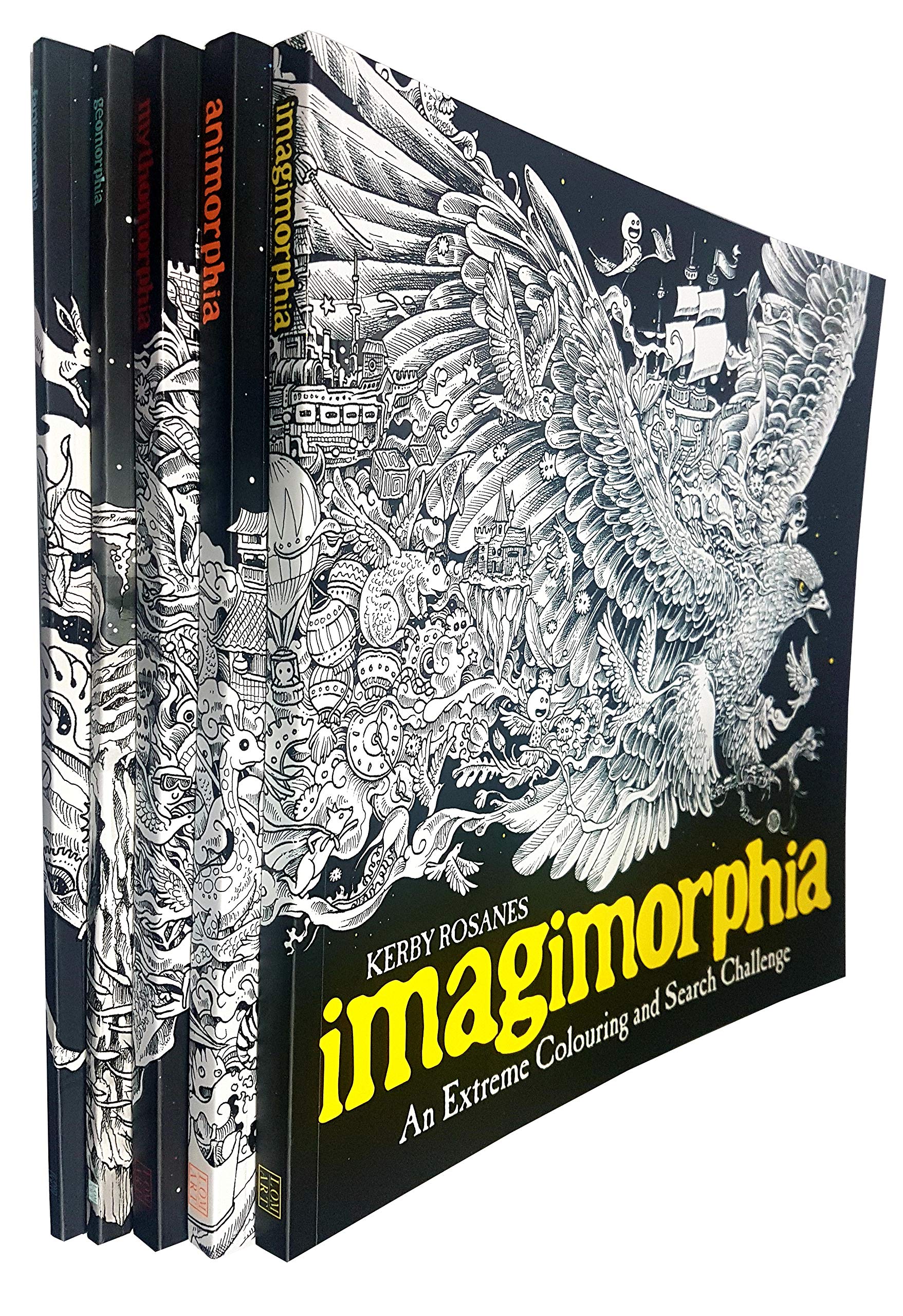 An Extreme Colouring and Search Challenge Series 5 Books Collection Set (Mythomorphia, Fantomorphia, Geomorphia, Animorphia, Imagimorphia) Books