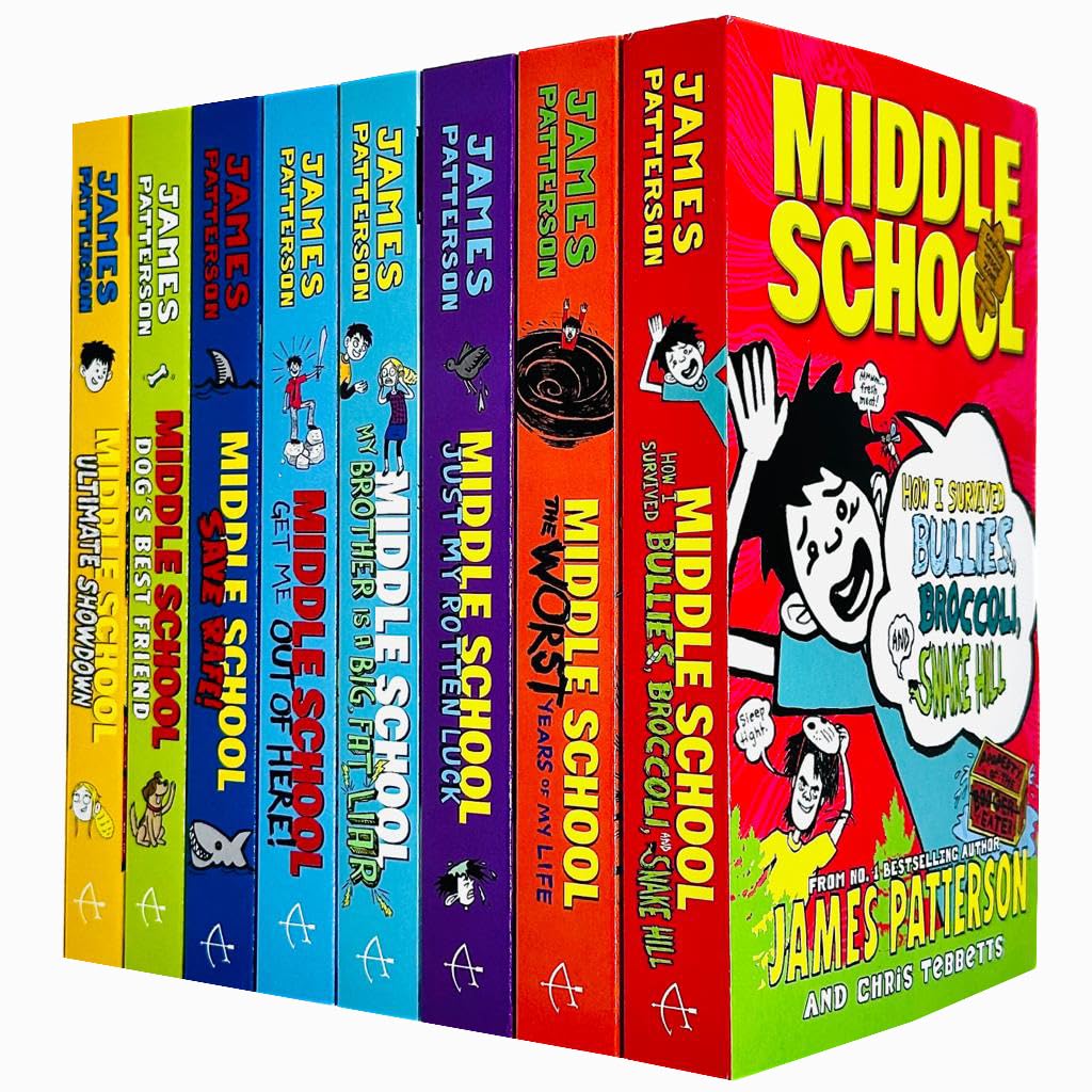 James Patterson Middle School 8 Books Collection Set (The Worst Years of My Life,Get Me Out of Here,My Brother Is a Big Fat Liar,How I Survived Bullies Broccoli and Snake Hill,Ultimate Showdown.. Learning & Reference
