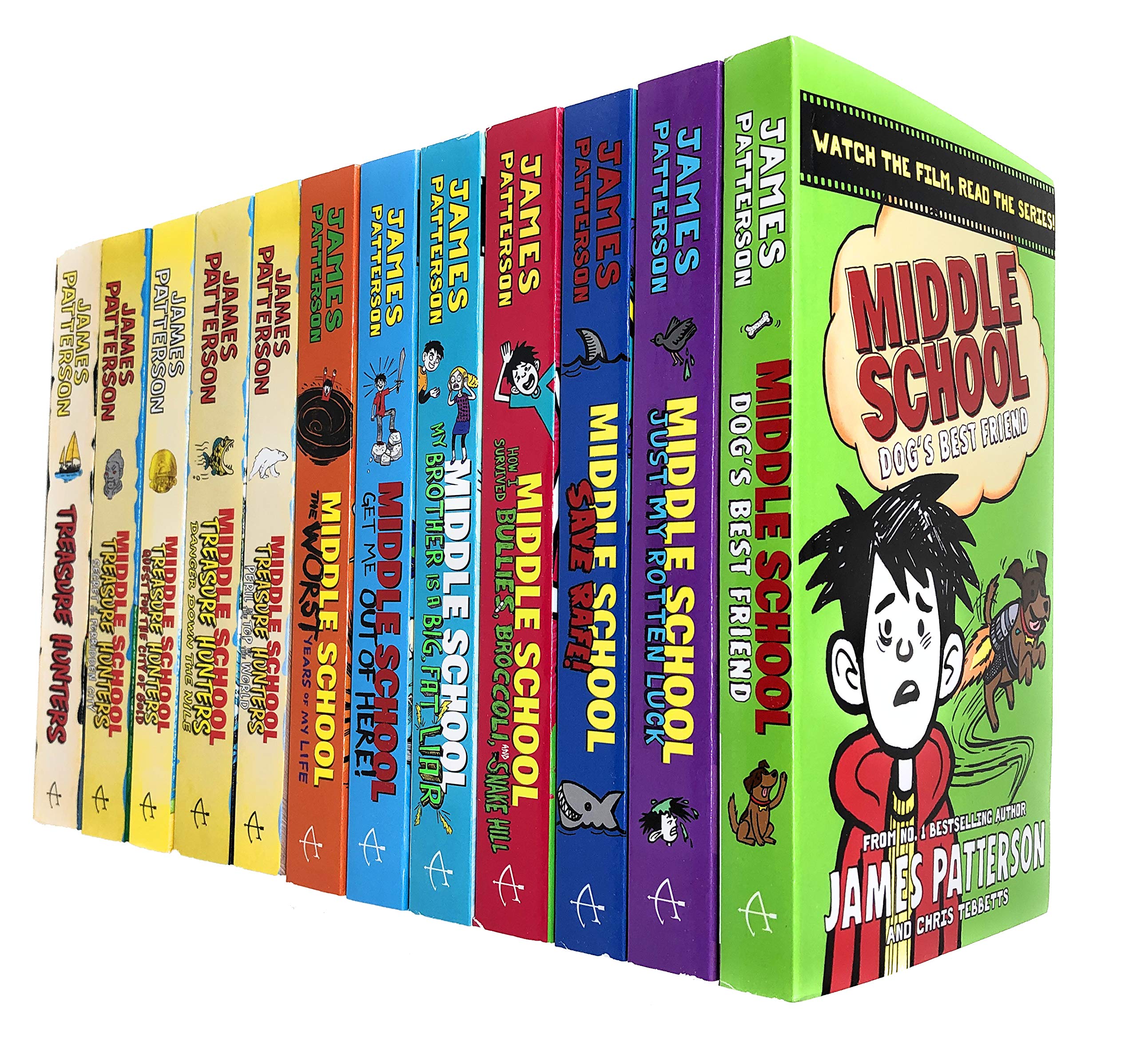 James Patterson Middle School and Treasure Hunters Collection 12 Books Set Novels & Short Stories