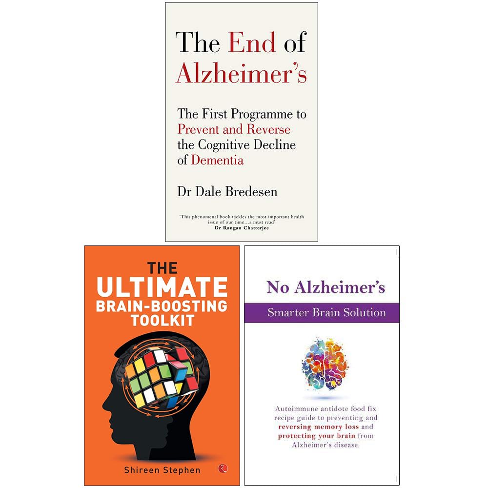The End of Alzheimers, The Alzheimers Solution, No Alzheimers Smarter Brain Keto Solution 3 Books Collection Set Medicine