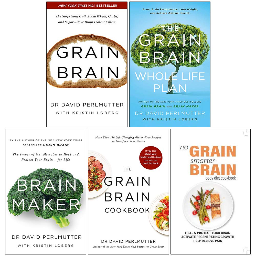 David Perlmutter 5 Books Collection Set (Grain Brain, The Grain Brain Whole Life Plan, Brain Maker, The Grain Brain Cookbook & No Grain, Smarter Brain) Leisure, Home & Garden