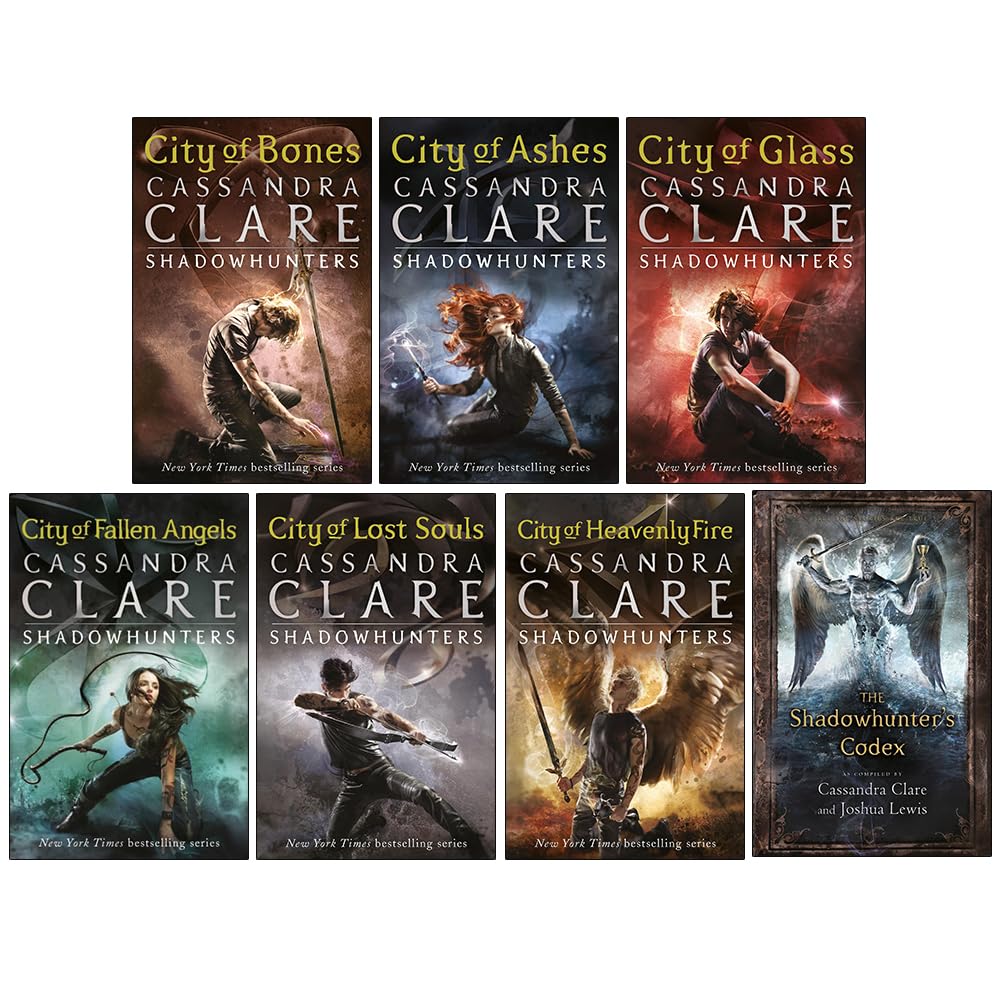Cassandra Clare The Mortal Instruments A Shadowhunters 7 Books Collection Set (Bones, Ashes, Glass, Fallen Angels, Lost Souls, Heavenly Fire + The Shadowhunter's Codex) Novels & Short Stories