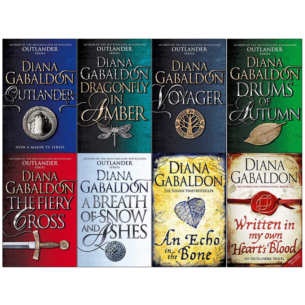 Diana Gabaldon Outlander Series 8 Books Collection Set (Outlander,Dragonfly in Amber,Voyager,Drums of Autumn,Fiery Cross,Breath of Snow and Ashes,An Echo in the Bone,Written in My Own Hearts Blood) Action & Adventure