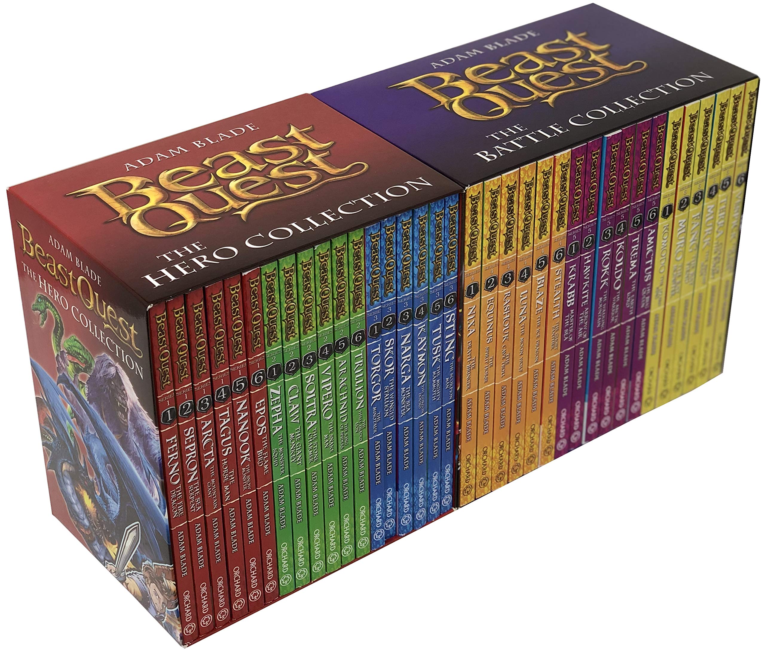 Beast Quest The Hero Collection & The Battle Collection (Series 1 - 6) 36 Books Box Set Novels & Short Stories