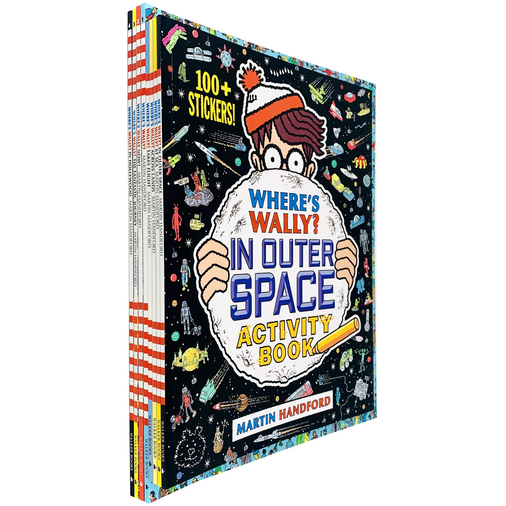 Where's Wally (Waldo) Amazing Adventures and Activities 8 Books Bag Collection Set ( Where's Wally, Now?,The Fantastic Journey, In Hollywood, In Outer Space, At Sea, Across Lands & Takes Flight) Tiptoi & Games