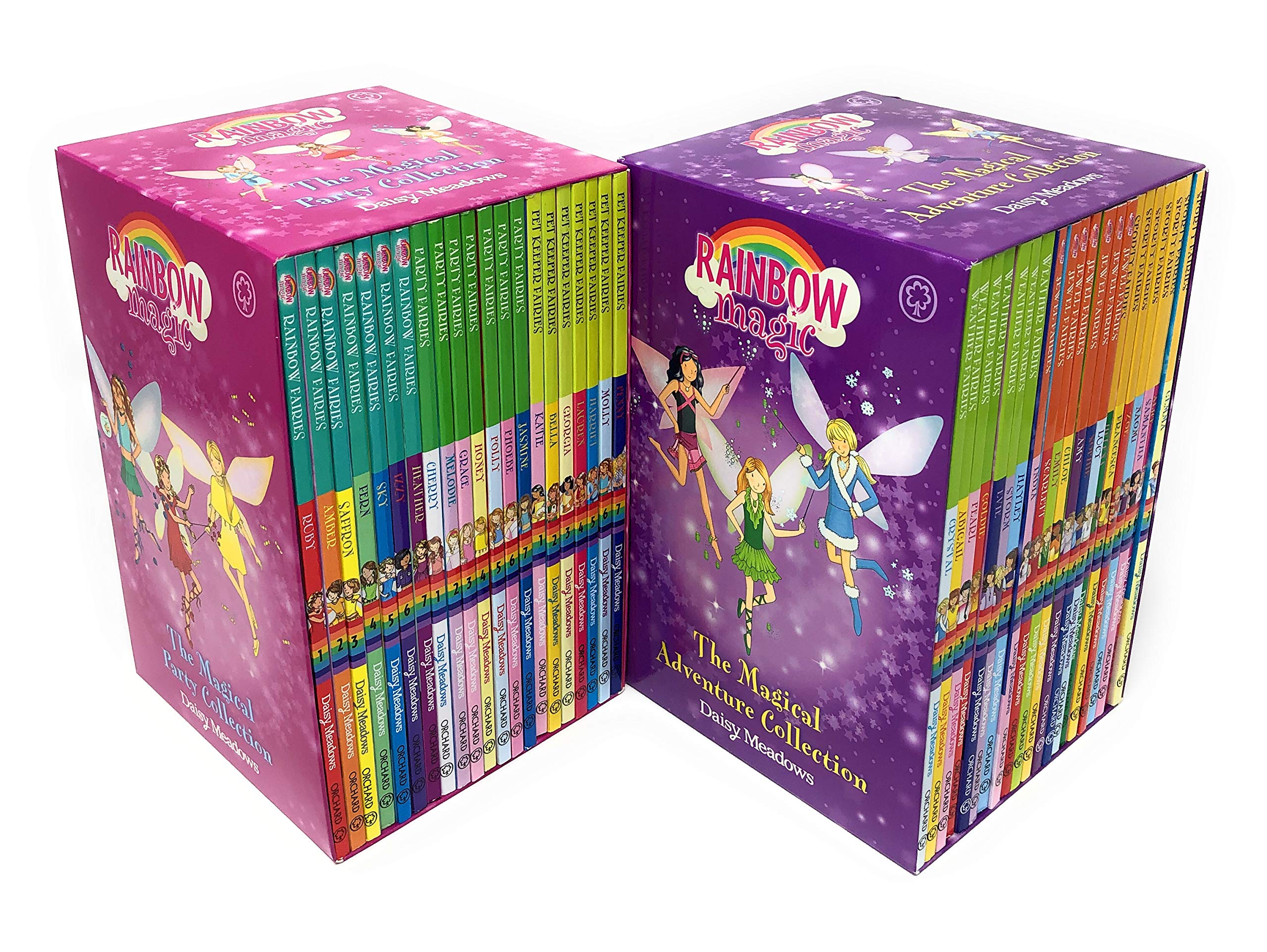 Rainbow Magic The Magical Party Collection & The Magical Adventure Collection 42 Books Set Including 6 Series ( Rainbow, Party, Pet Keeper, Weather, Jewel & Sporty Fairies) Fiction