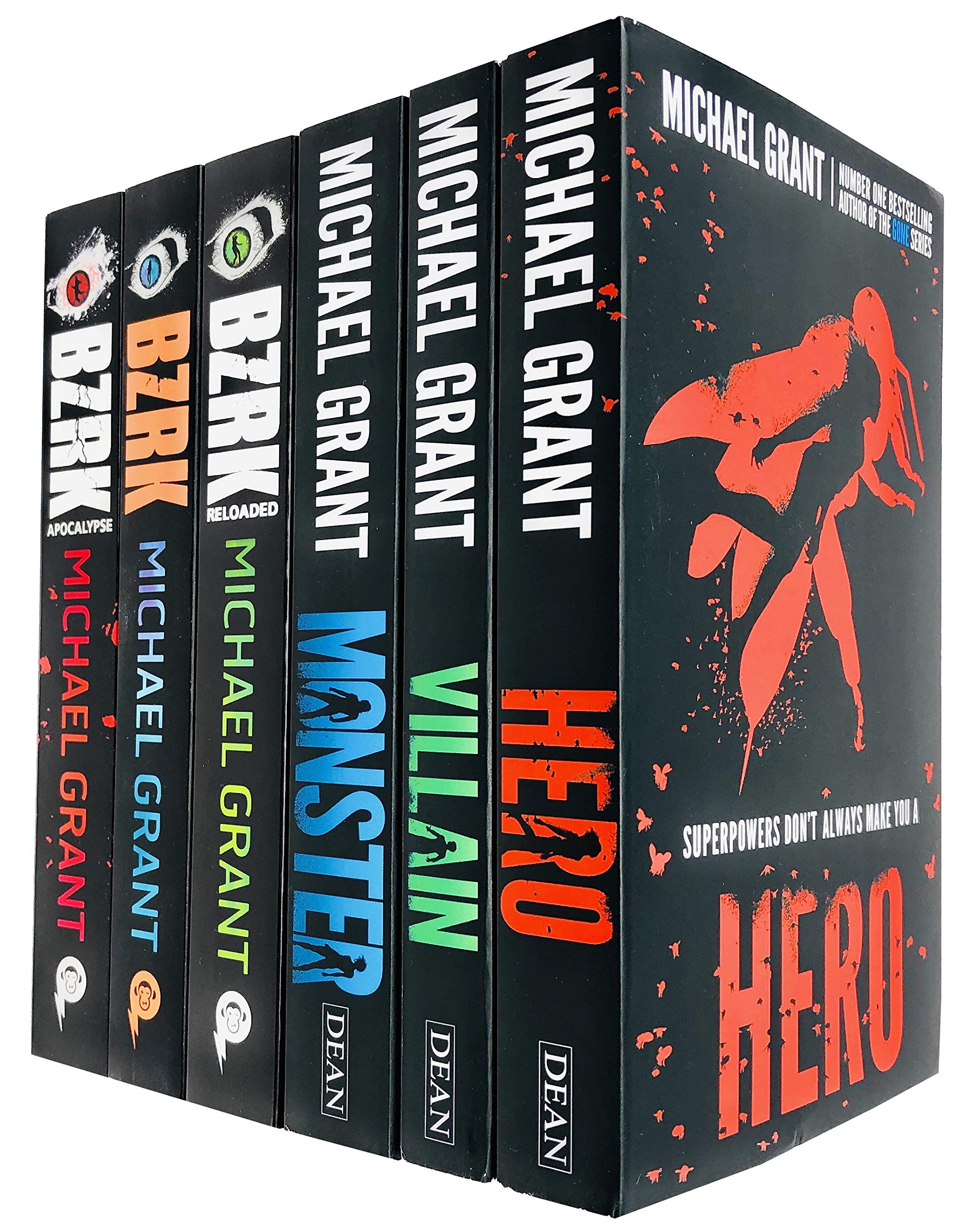 Michael Grant 6 Books Collection Set (Bzrk Series -Bzrk, Reloaded, Apocalypse & Monster Series-Hero, Villain, Monster) Novels & Short Stories