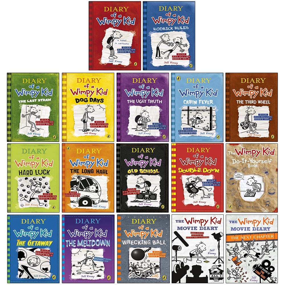 Diary of a Wimpy Kid, das ultimative, komplette Sammlungsset mit 17 Büchern von Jeff Kinney (The Meltdown & Wrecking Ball & Movie Diary & Movie Diary: The Next Chapter ) Contemporary literature