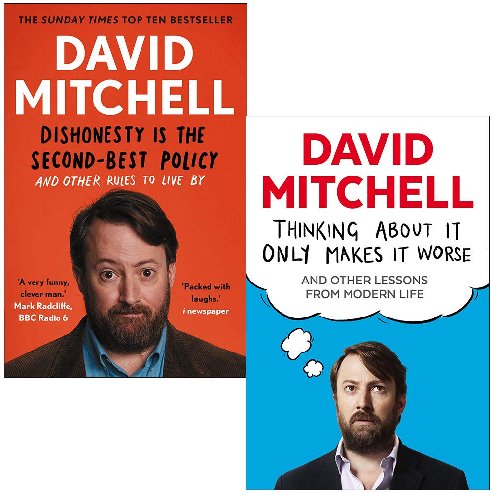 David Mitchell Collection 2 Books Set (Dishonesty is the Second-Best Policy, Thinking About It Only Makes It Worse) Essays & Short Stories
