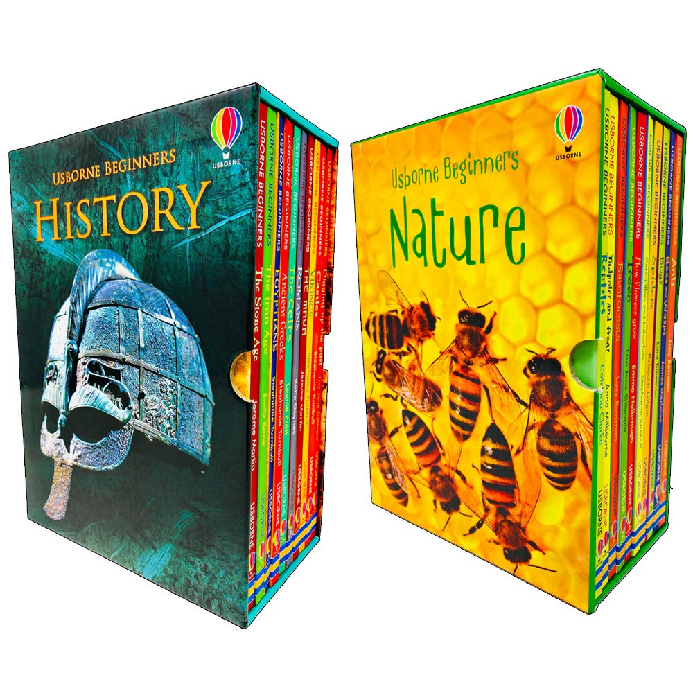 Usborne Beginners History & Nature 20 Books Collection Box Set Novels & Short Stories