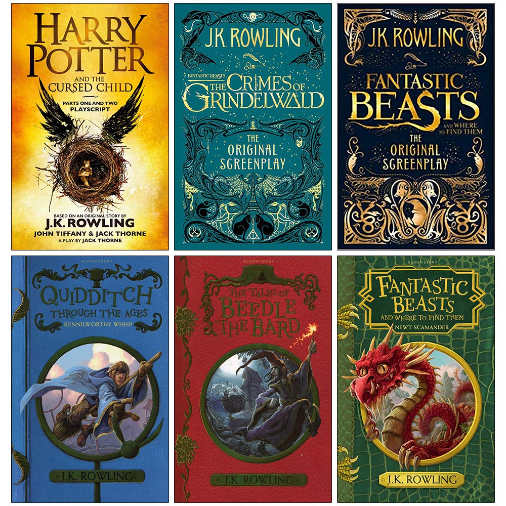 J.K. Rowling Collection 6 Books Set (Harry Potter and the Cursed Child Parts One and Two, Fantastic Beasts The Crimes of Grindelwald,The Original Screenplay,Quidditch Through the Ages and more) Non-fiction