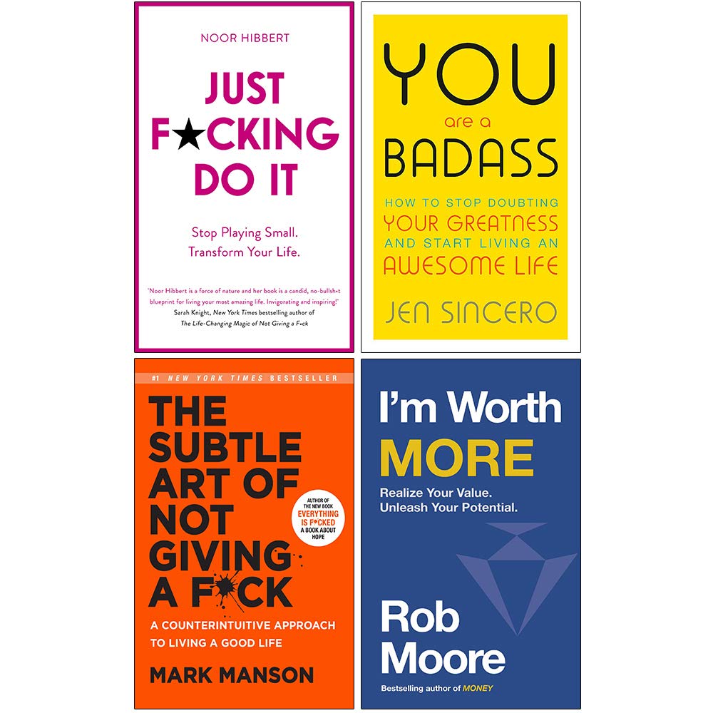 Just F*cking Do It, You Are a Badass, The Subtle Art of Not Giving A F*ck, I'm Worth More 4 Books Collection Set Business, Finance & Career