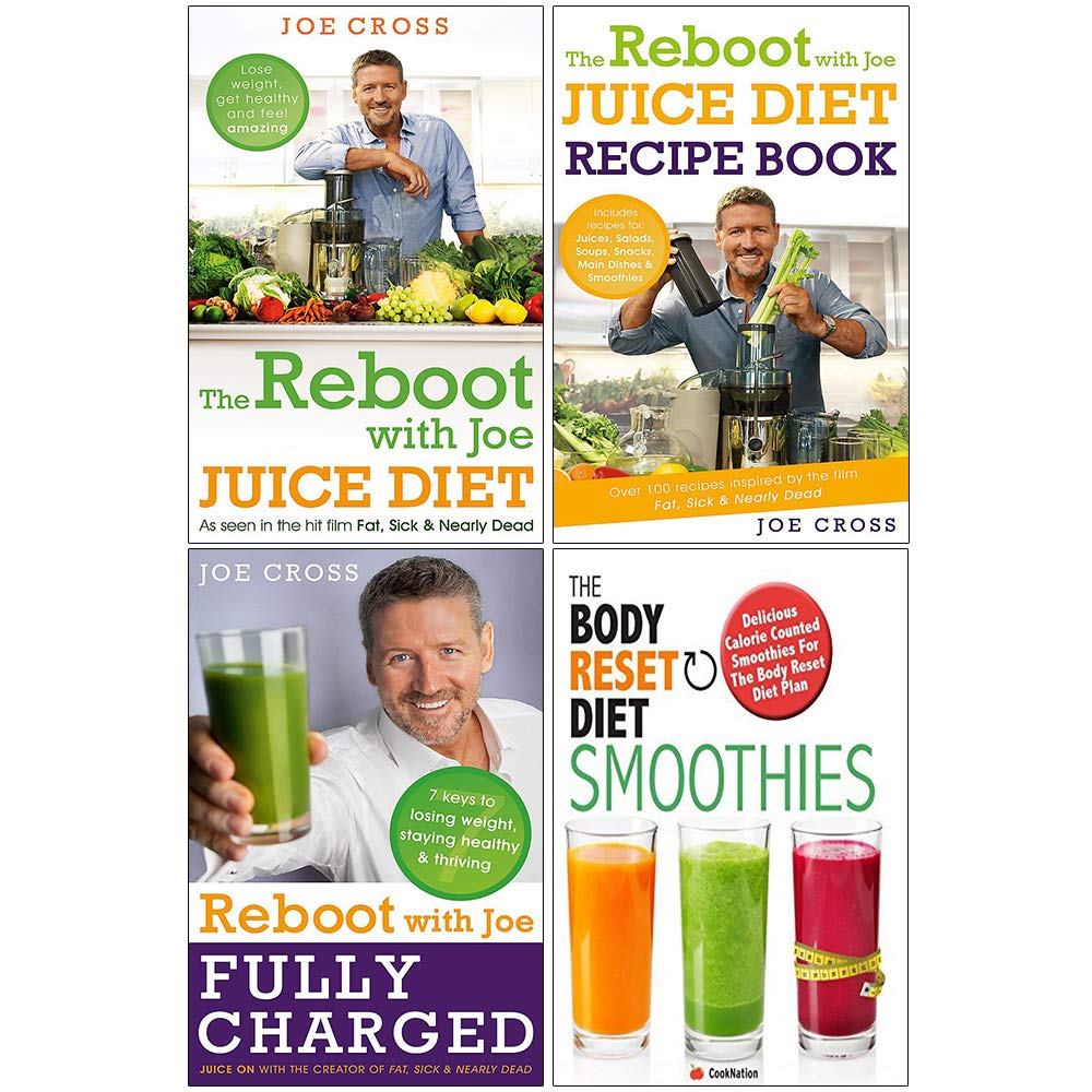 The Reboot With Joe Juice Diet, The Reboot With Joe Juice Diet Recipe Book, Reboot With Joe Fully Charged, The Body Reset Diet Smoothies 4 Books Collection Set Leisure, Home & Garden
