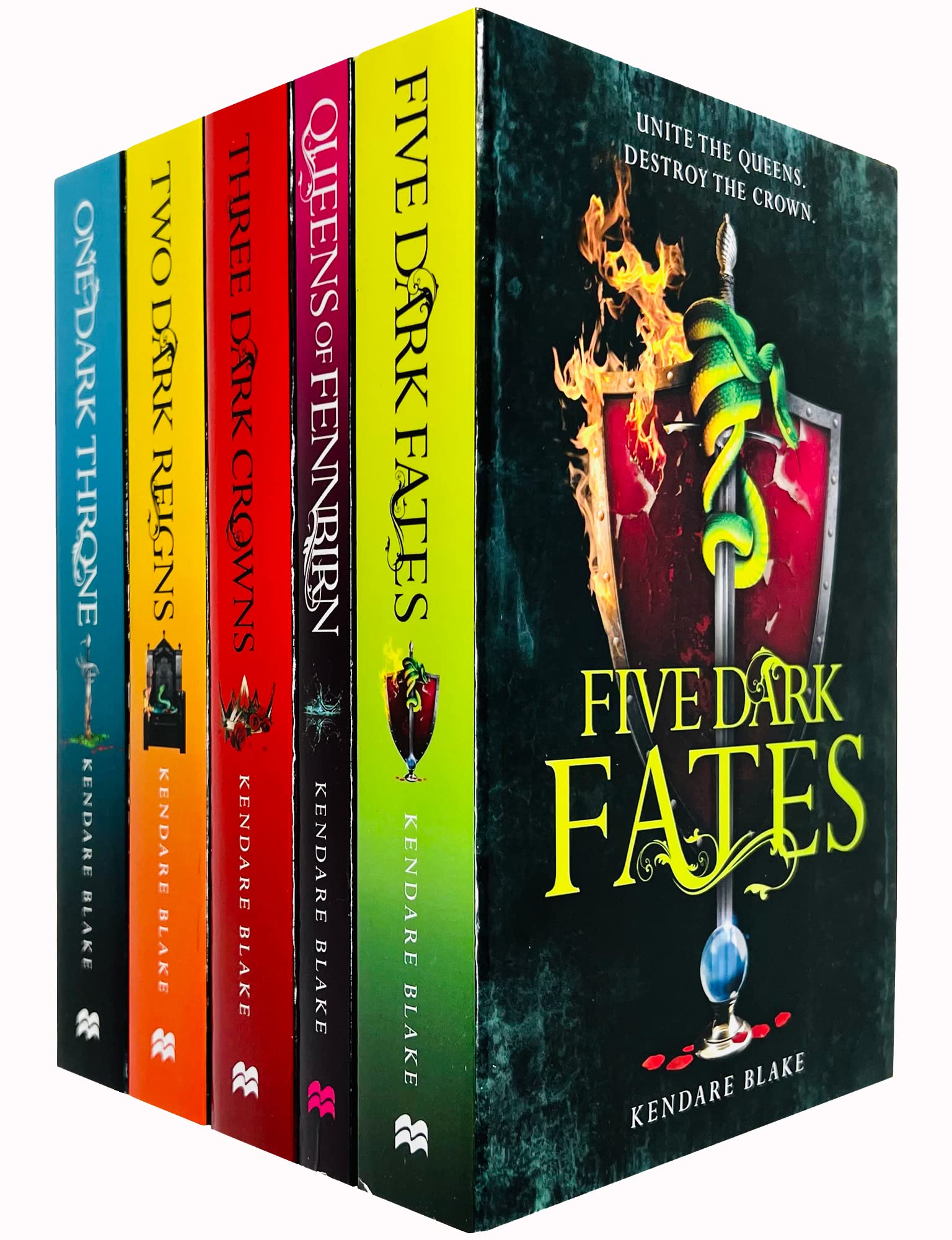 Three Dark Crowns Series 5 Books Collection Set By Kendare Blake (Three Dark Crowns, One Dark Throne, Two Dark Reigns, Queens of Fennbirn, Five Dark Fates) Contemporary literature