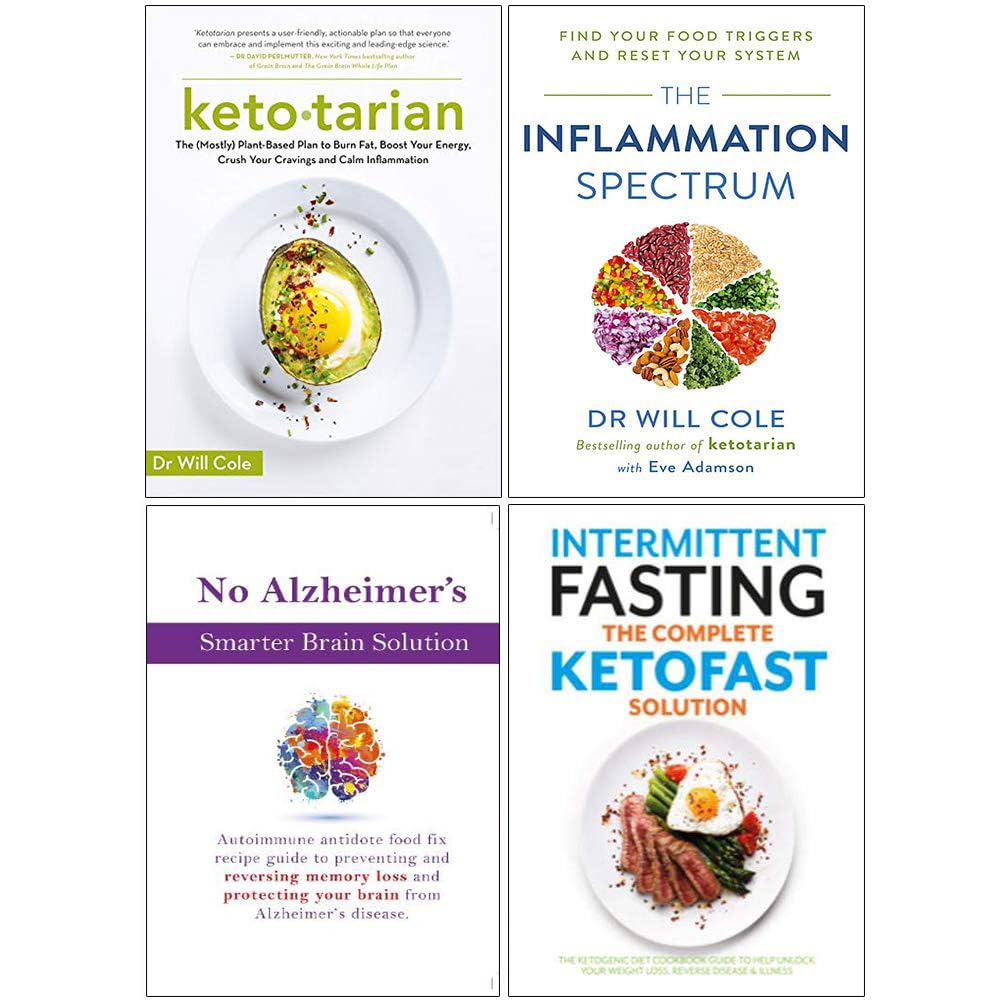 Ketotarian, The Inflammation Spectrum, The Anti-inflammatory & Autoimmune Cookbook, Intermittent Fasting The Complete Ketofast Solution 4 Books Collection Set - Dr Will Cole book