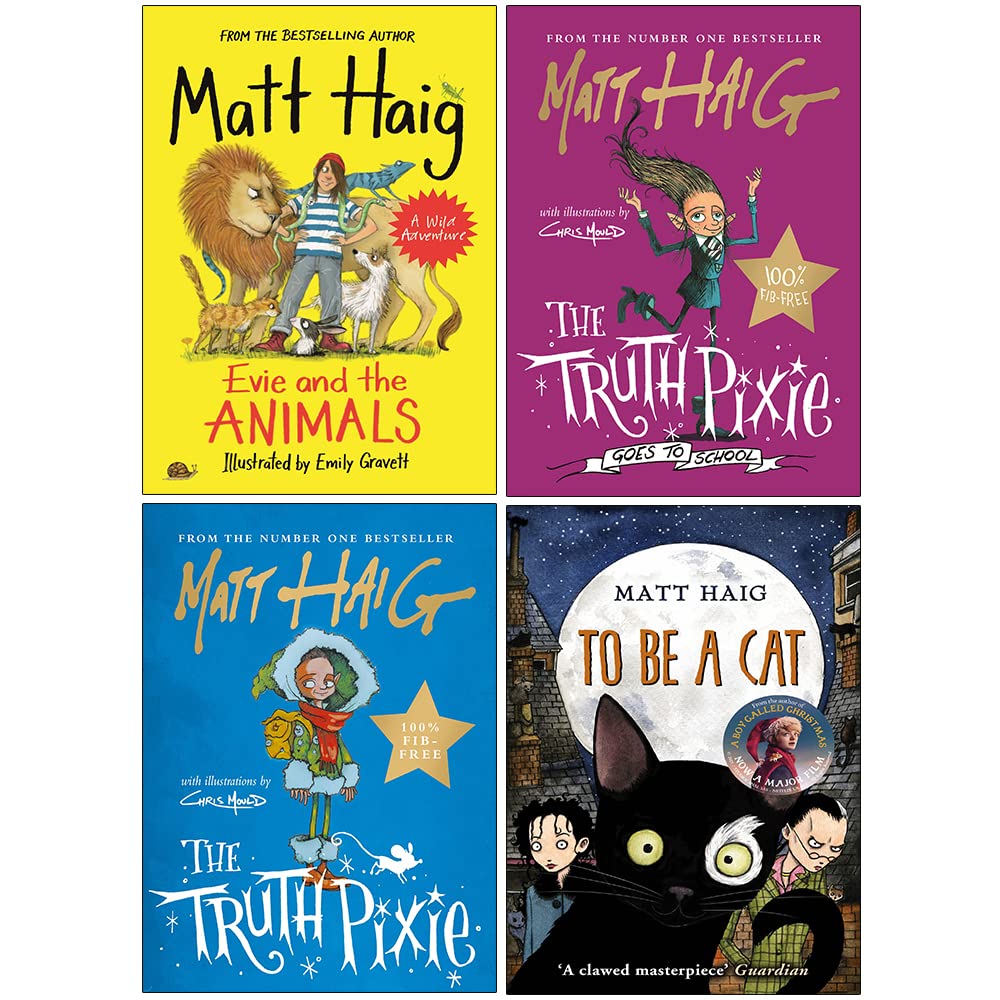 Matt Haig 4 Books Collection Set (Evie in the Jungle (Paperback),Evie and the Animals, The Truth Pixie Goes to School, The Truth Pixie) Fantasy & Sci-Fi