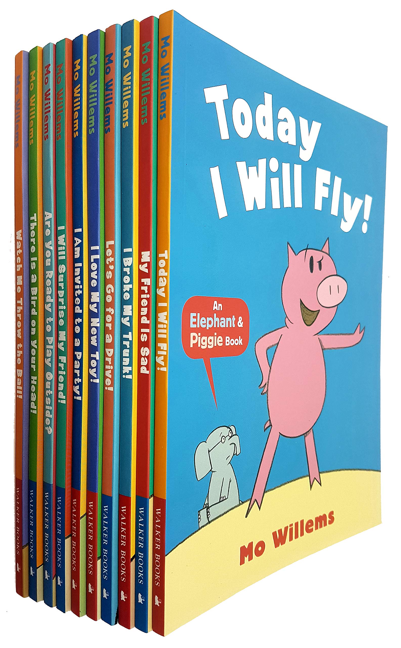 Elephant and Piggie Series 10 Books Collection Set By Mo Willems (Today I Will Fly, My Friend Is Sad, I Broke My Trunk, Let's Go for a Drive, I Love My New Toy, I Am Invited to a Party and More) Books