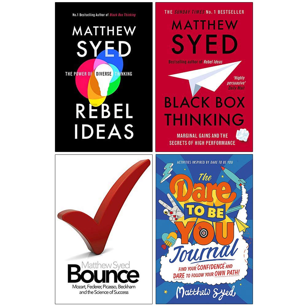 Matthew Syed Collection 4 Books Set (Rebel Ideas The Power of Diverse Thinking, Black Box Thinking, Bounce The Myth of Talent and the Power of Practice, My Awesome Guide to Getting Good at Stuff) Business, Finance & Career