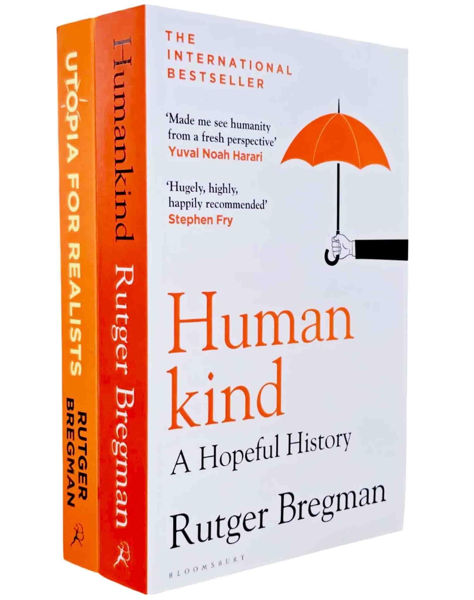Humankind A Hopeful History & Utopia for Realists And How We Can Get There By Rutger Bregman 2 Books Collection Set Business, Finance & Career