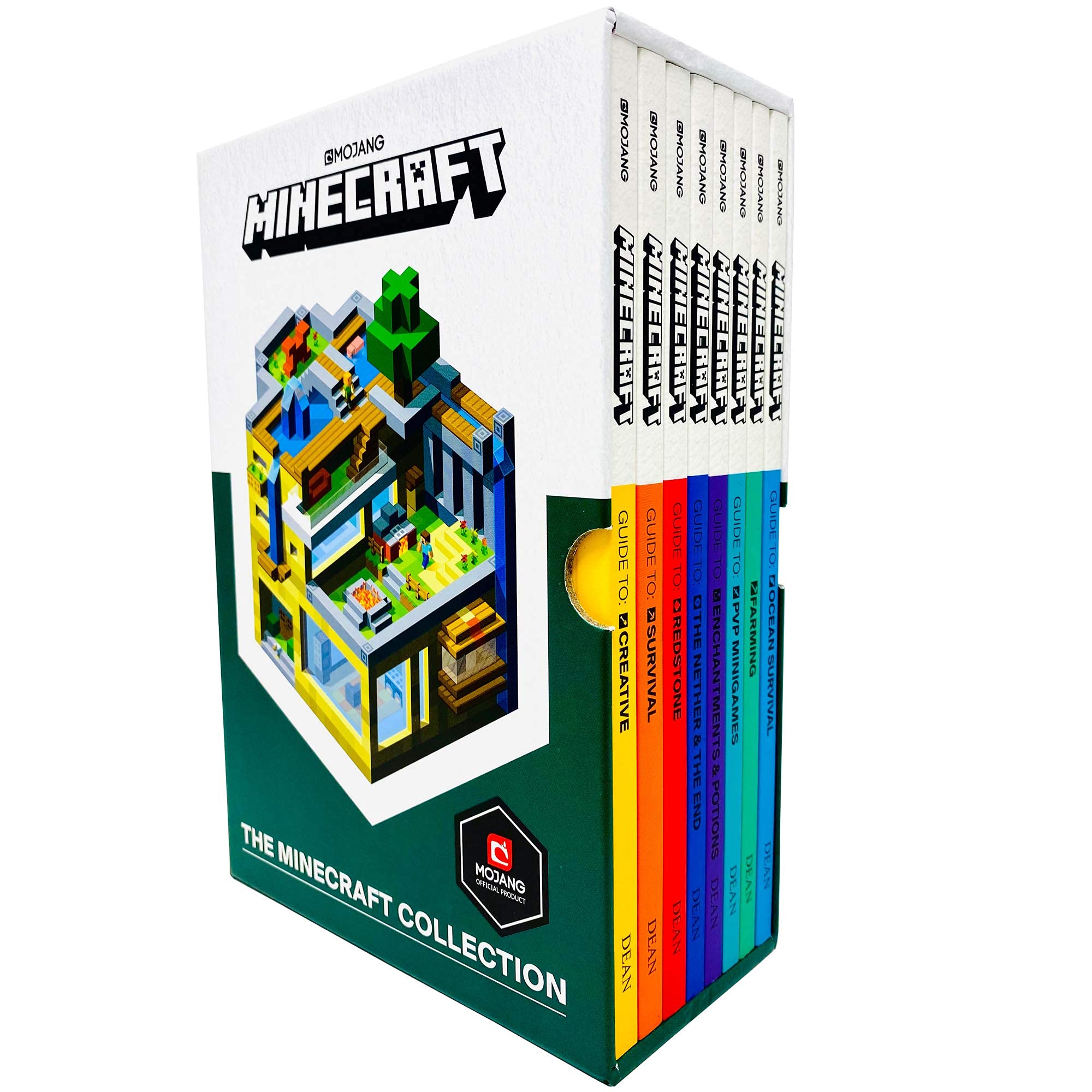 Coffret de 8 livres The Minecraft Collection (Guides Minecraft) (Création, Survie, Redstone, Nether & The End, Améliorations et potions, Mini-jeux PVP, Agriculture et survie en océan) book