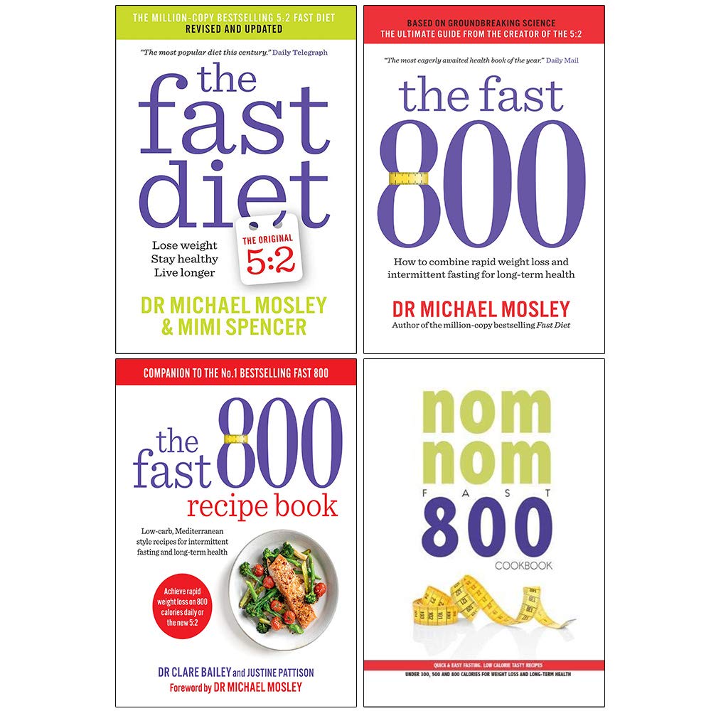 The Fast Diet, The Fast 800, The Fast 800 Recipe Book, Quick & Easy Fasting Nom Nom Fast 800 Cookbook 4 Books Collection Set Leisure, Home & Garden