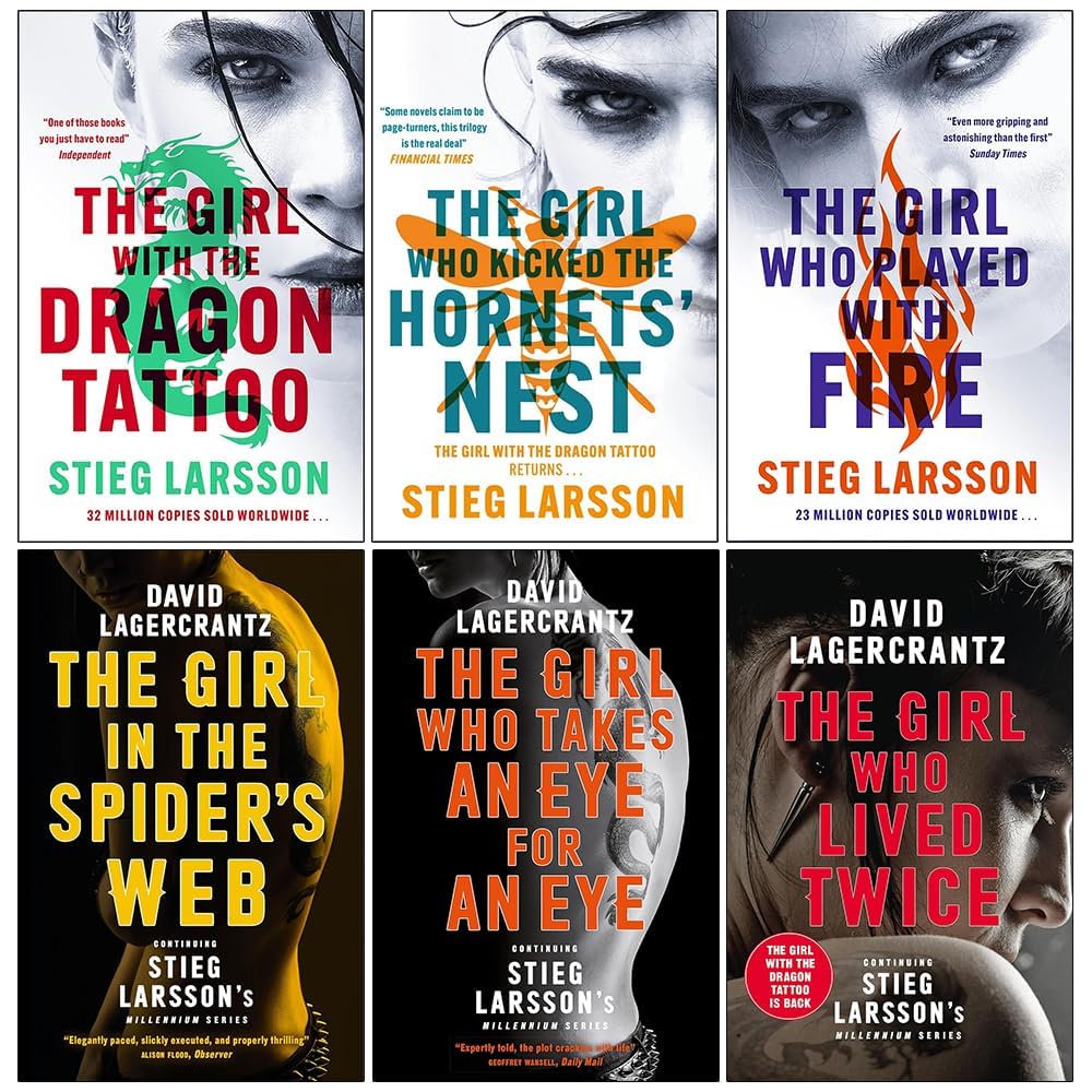 Millennium series 6 Books Complete Collection Box Set by Stieg Larsson & David Lagercrantz (Books 1 - 6) Suspense & Thrillers