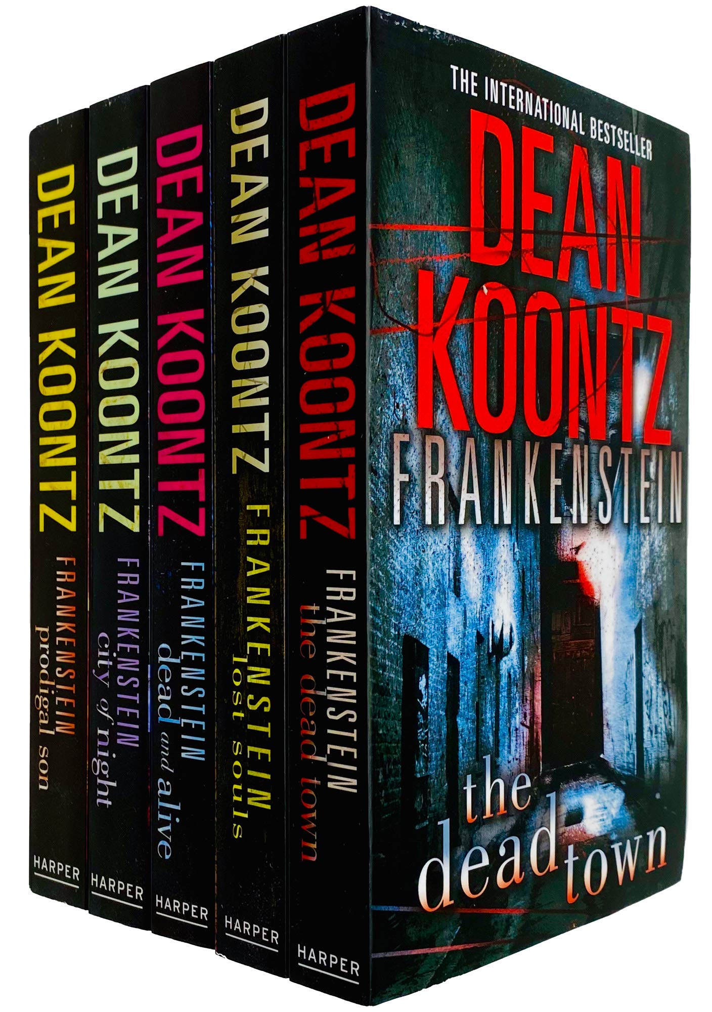 Frankenstein Series 5 Books Collection Set by Dean Koontz (Prodigal Son, City of Night, Dead and Alive, Lost Souls & The Dead Town) Dark Fantasy