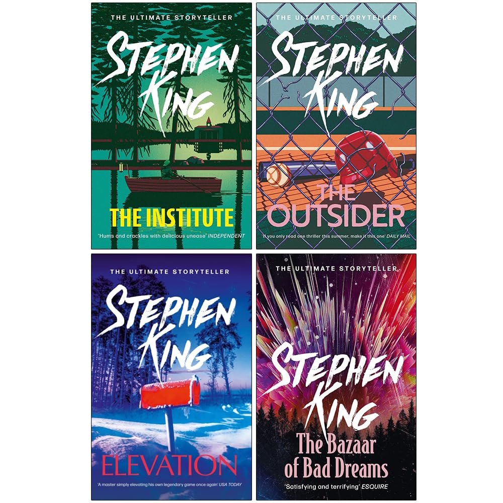 Stephen King 4 Books Collection Set (The Institute, The Outsider, Elevation, The Bazaar of Bad Dreams) Classics