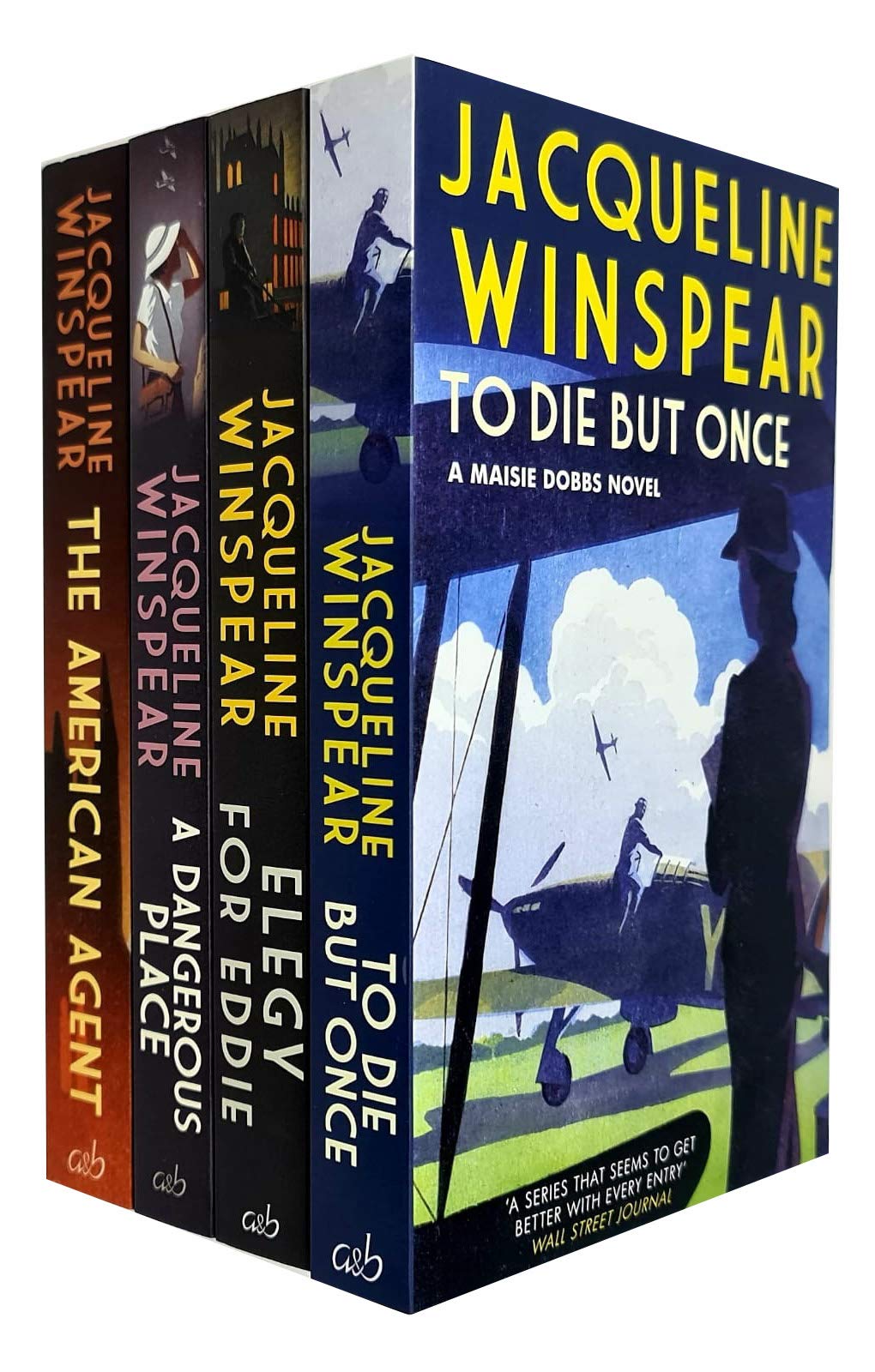 Jacqueline Winspear Maisie Dobbs Series Collection 4 Books Set (To Die But Once, Elegy for Eddie, A Dangerous Place, American Agent) Historical Fiction