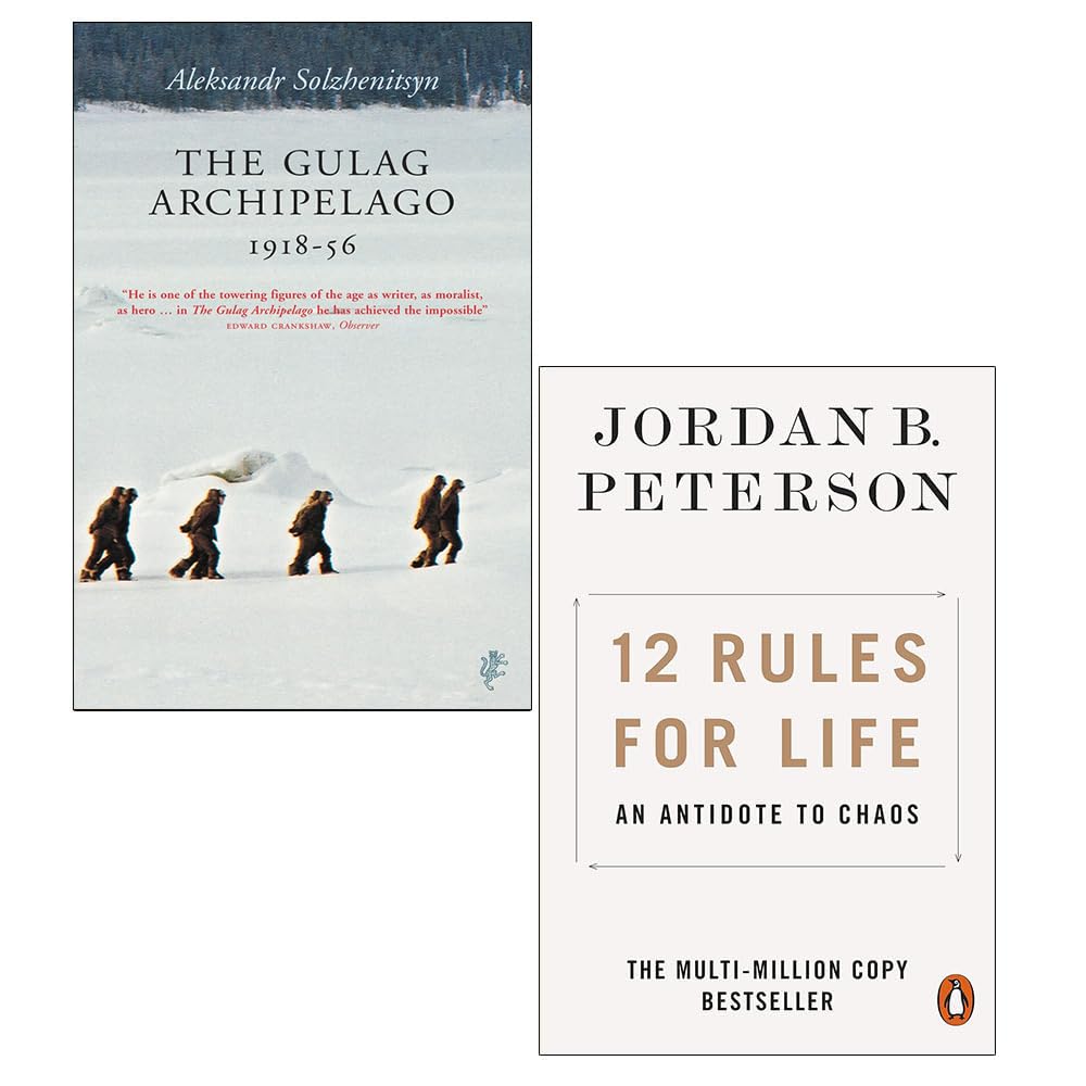 The Gulag Archipelago By Aleksandr Solzhenitsyn & 12 Rules for Life An Antidote to Chaos By Jordan B. Peterson 2 Books Collection Set Medicine