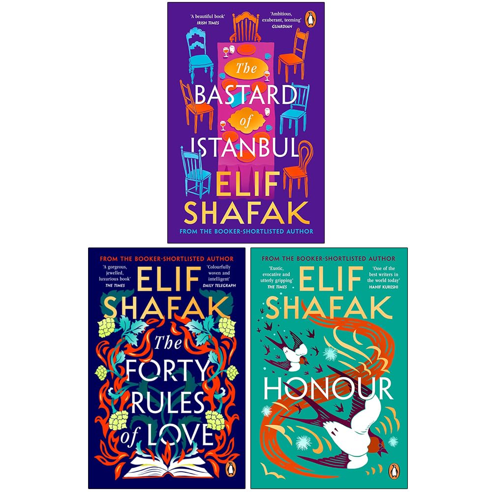 Elif Shafak Collection 3 Books Set (The Forty Rules of Love, The Bastard of Istanbul, Honour) Historical Fiction