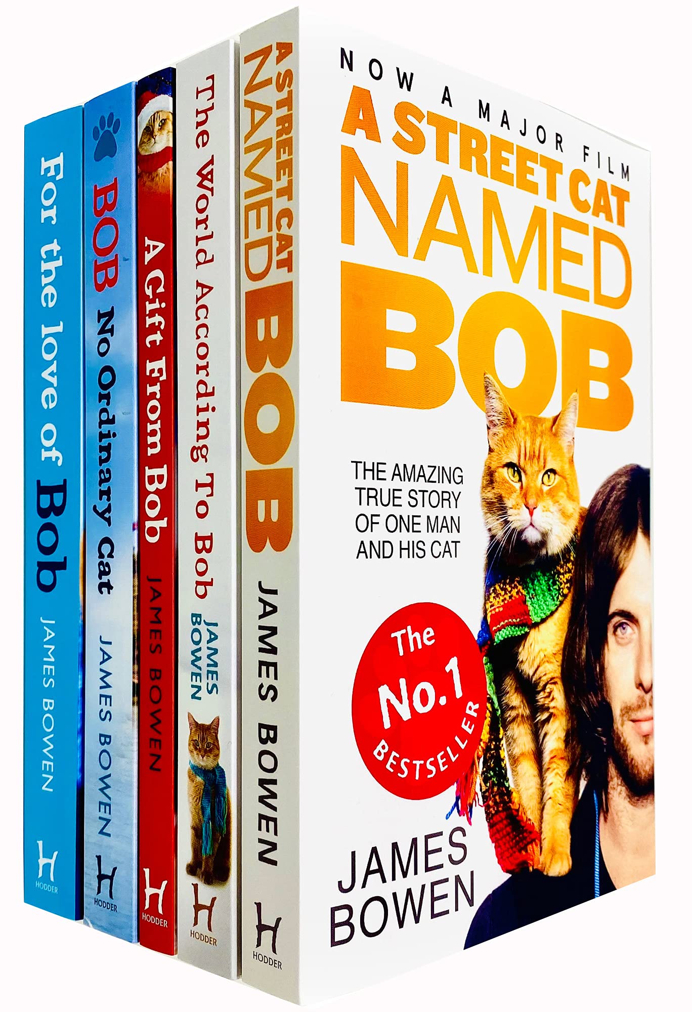 Bob The Cat Series Books 1 - 5 Collection Set by James Bowen (A Street Cat Named Bob, The World According to Bob, A Gift From Bob, Bob No Ordinary Cat & For the Love of Bob) Natural Sciences