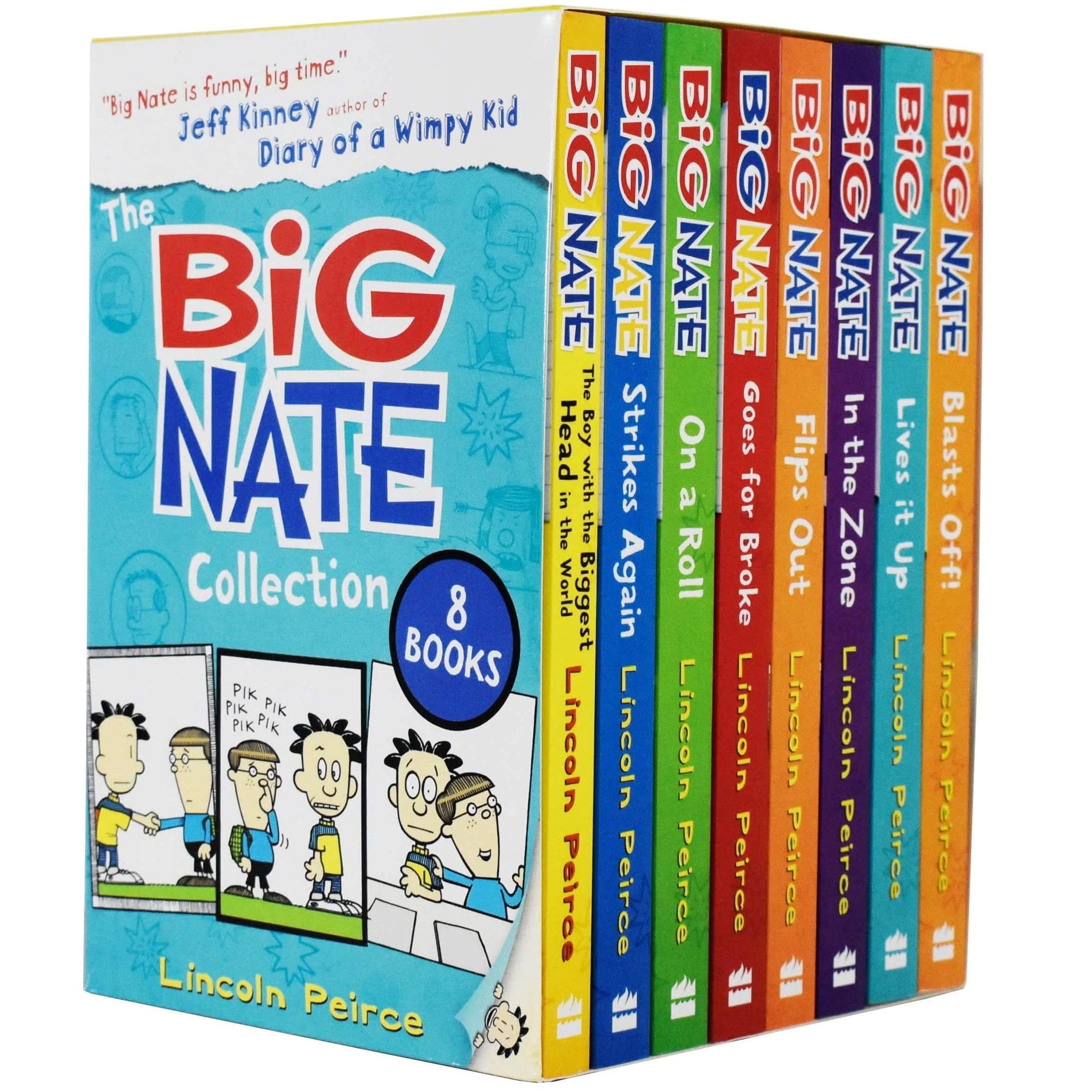 The Big Nate Collection Series 8 Books Box Set by Lincoln Peirce (Boy with the Biggest Head in the World, Strikes Again, On a Roll, Goes for Broke, Flips Out, In the Zone, Lives it Up & Blasts Off) Non-fiction