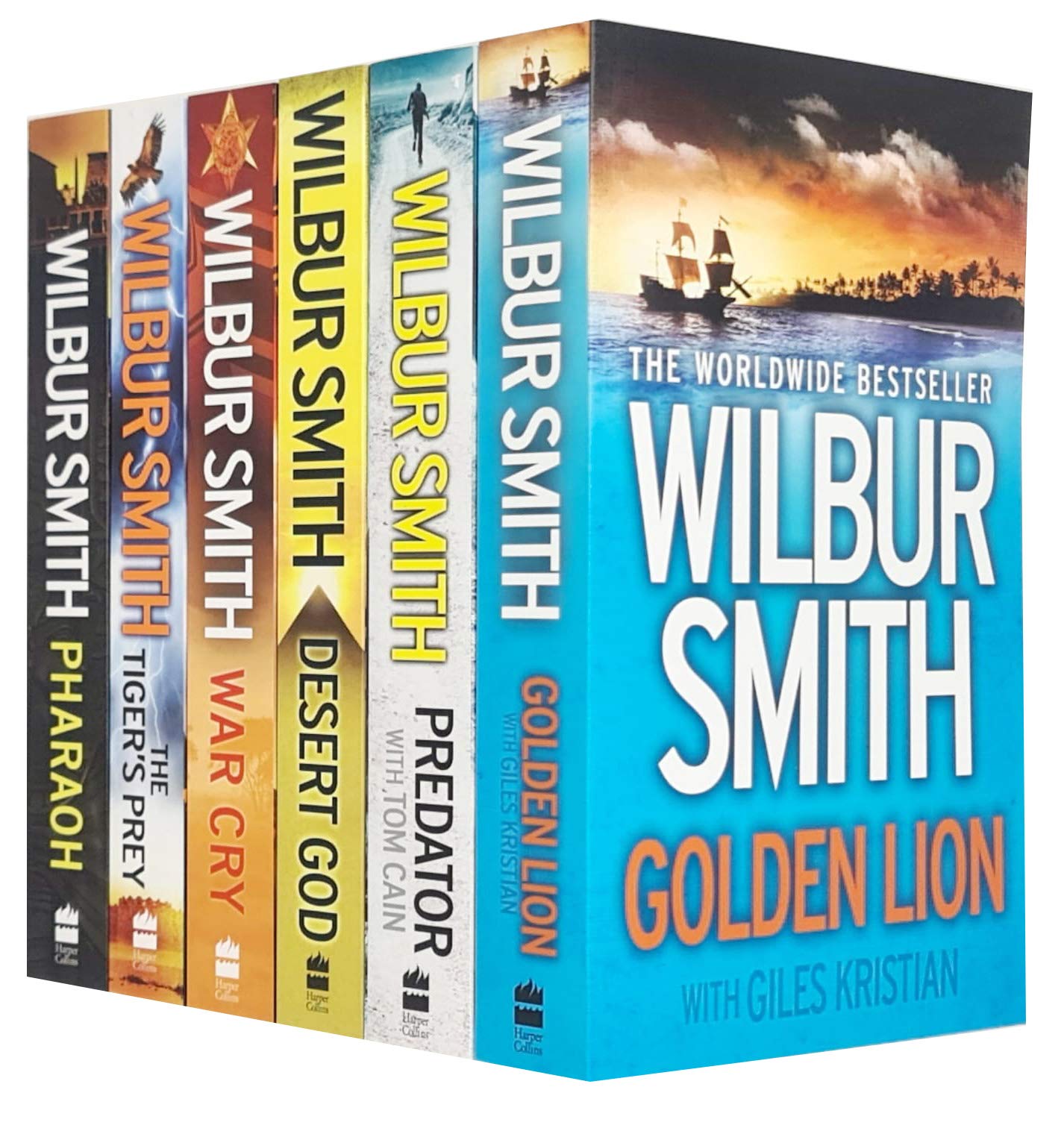 Wilbur Smith Collection 6 Books Set (Golden Lion, Predator, Desert God, War Cry, The Tiger’s Prey, Pharaoh) Action & Adventure