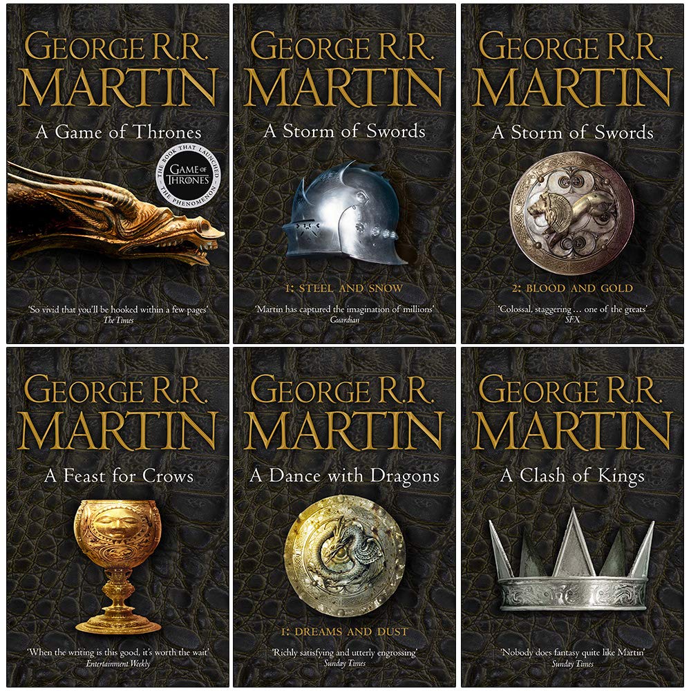 A Song of Ice and Fire Series 6 Books Collection Set By George R.R. Martin (A Game of Thrones, Steel and Snow, Blood and Gold, A Feast for Crows, A Dance With Dragons, A Clash of Kings) book
