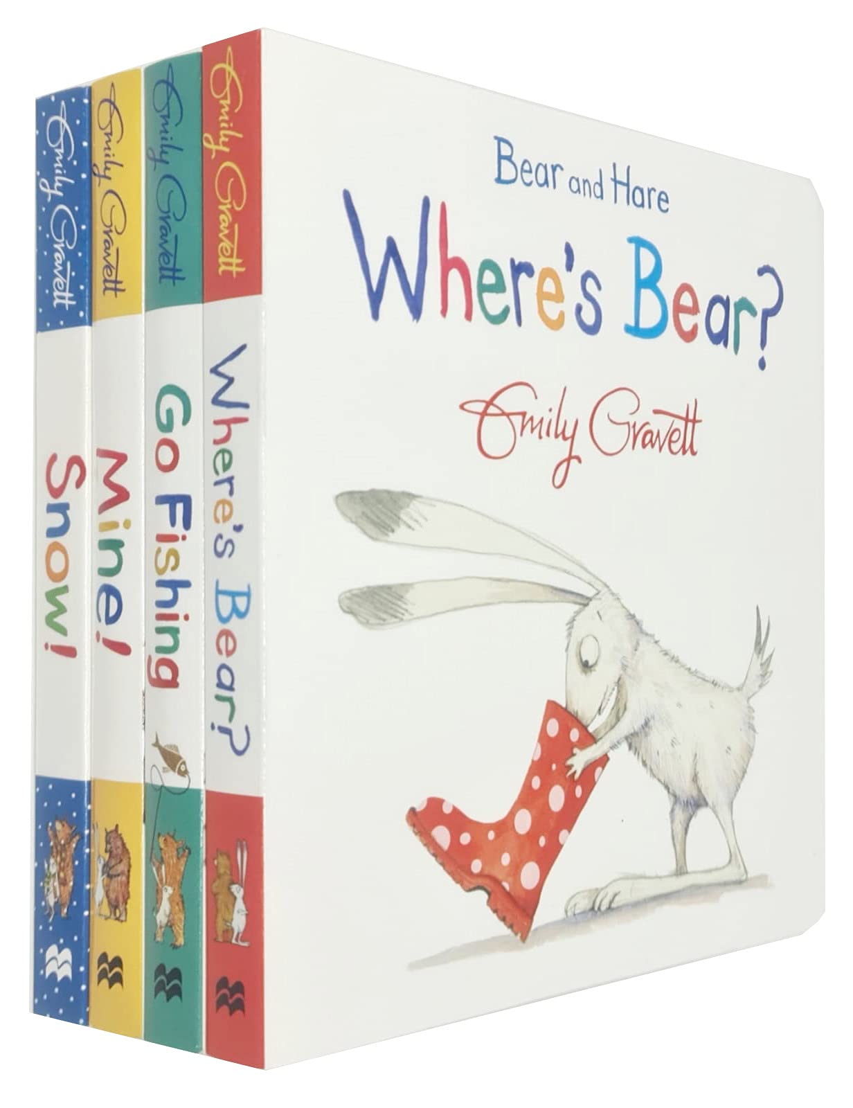 Bear and Hare Series 4 Books Collection Set By Emily Gravett (Bear and Hare : Mine!, Bear and Hare : Where's Bear?,Bear and Hare : Go Fishing & Bear and Hare : Snow!) - Emily Gravett Action & Adventure
