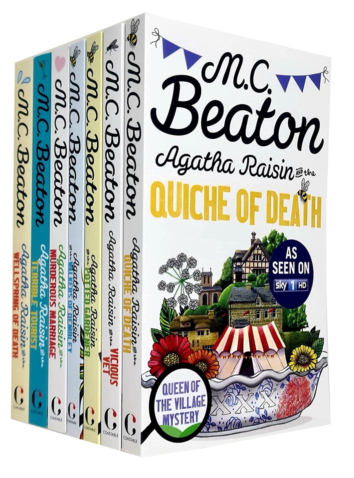 Grehge ha Raisin Series 1-7 Collection 7 Books Set (Quiche of Death, Vicious Vet, Potted Gardener, Walkers of Dembley, Murderous Marriage, Terrible Tourist, Wellspring of Death) Contemporary literature Books