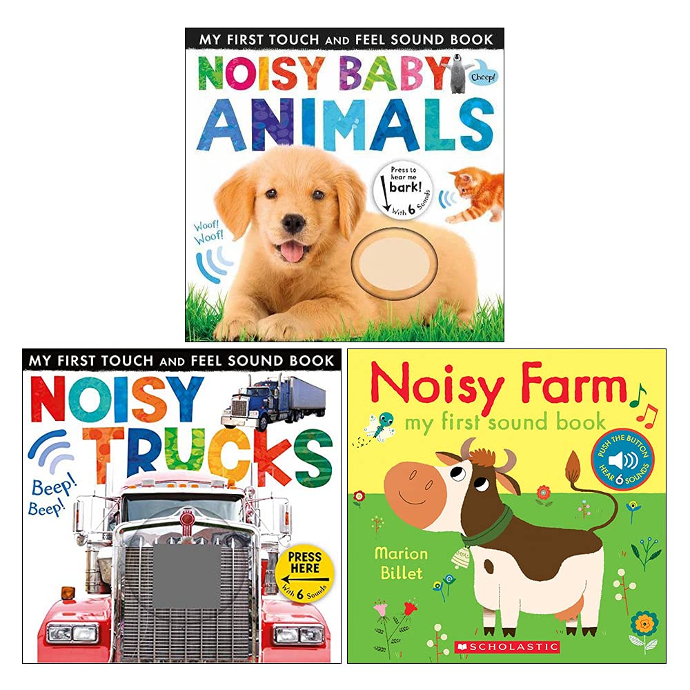 My First Touch and Feel Sound Series 3 Books Collection Set by Little Tiger (Noisy Baby Animals, Noisy Farm & Noisy Trucks) Novels & Short Stories