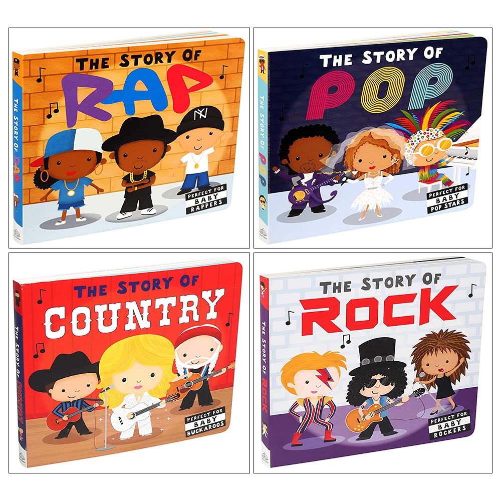 The Story of Music Little People and Pop Artists Series 4 Books Collection Box Set by Little Tiger (Pop, Rock, Rap & Country) Education