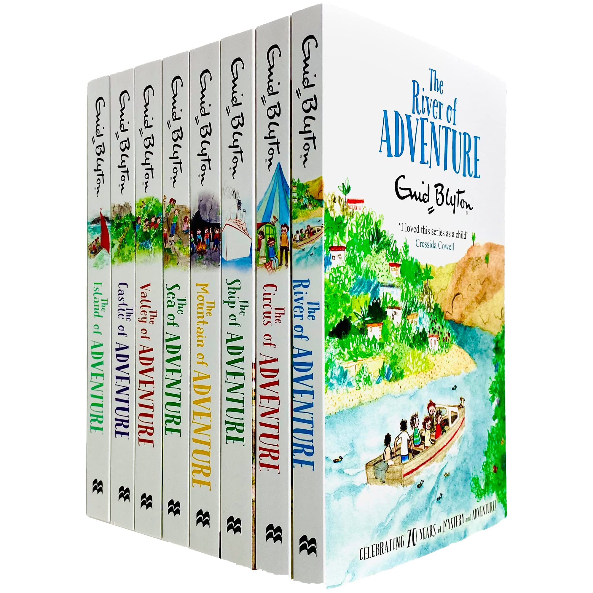Enid Blyton Adventure Series Books 1 - 8 Collection Set (River, Circus, Ship, Mountain, Sea, Valley, Castle & Island) Fiction