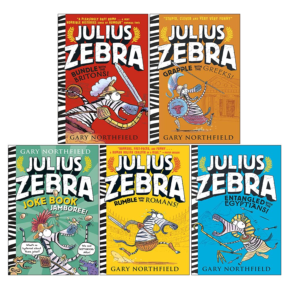 Julius Zebra Series The Toga-Tasic 5 Books Collection Box Set by Gary Northfield (Rumble with the Romans, Bundle with the Britons, Entangled with the Egyptians & MORE!) Books