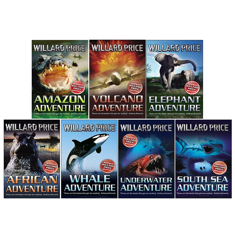 Hal & Roger Hunt Adventures Book Series Books 1 - 7 Collection Set by Willard Price (Amazon Adventure, South Sea, Underwater, Volcano, Whale, African & Elephant) - Willard Price Action & Adventure