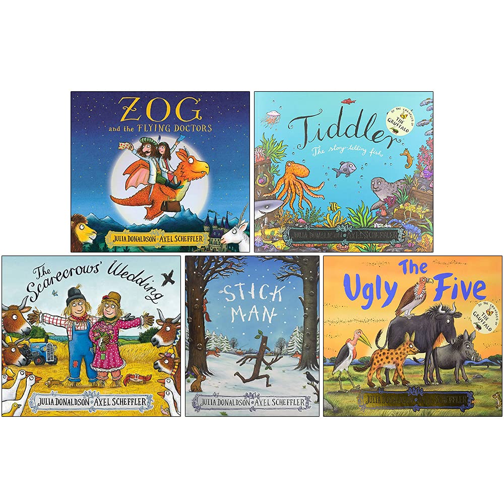 Julia Donaldson Collection 5-Bücher-Set (Zog und die fliegenden Ärzte, Tiddler, Die Hochzeit der Vogelscheuchen, Strichmännchen, Die hässlichen Fünf) Fiction