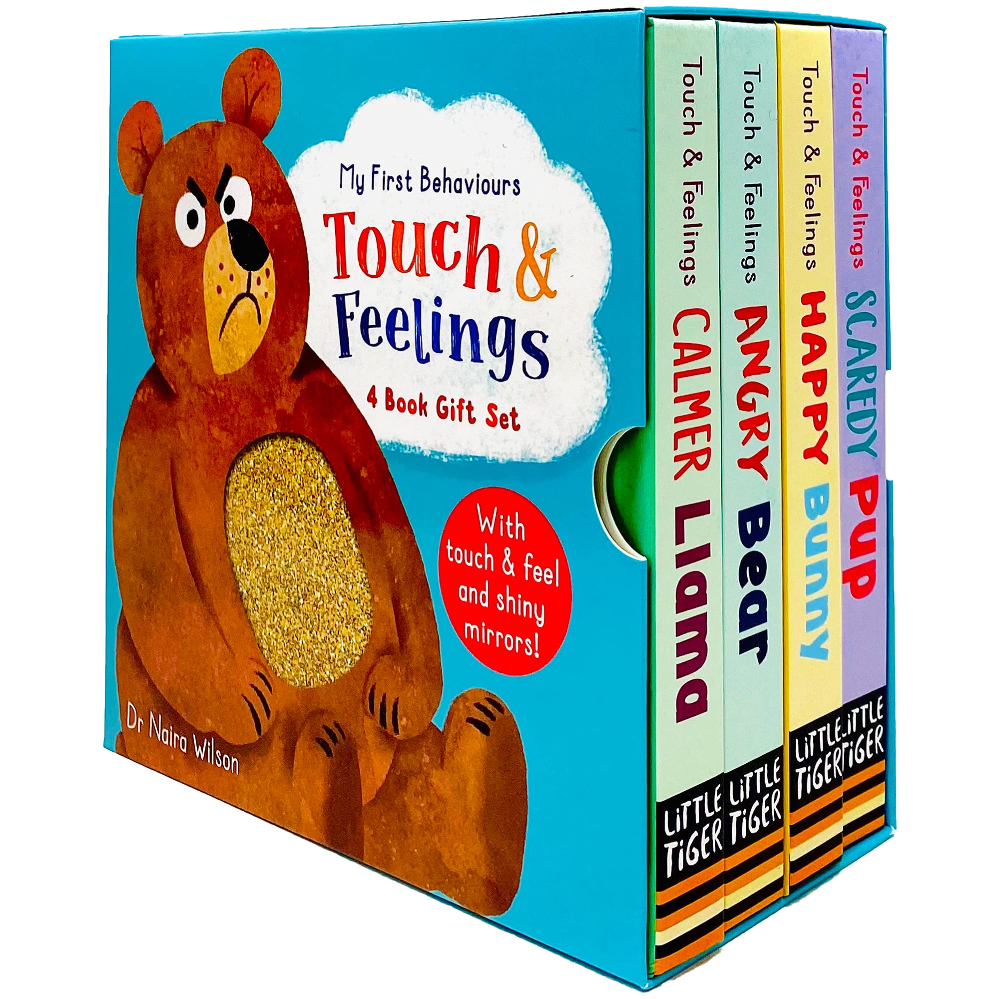 My First Behaviours Touch & Feelings 4 Book Gift Box Set by Dr Naira Wilson (Calmer Llama, Angry Bear, Happy Bunny & Scaredy Pup) Fiction
