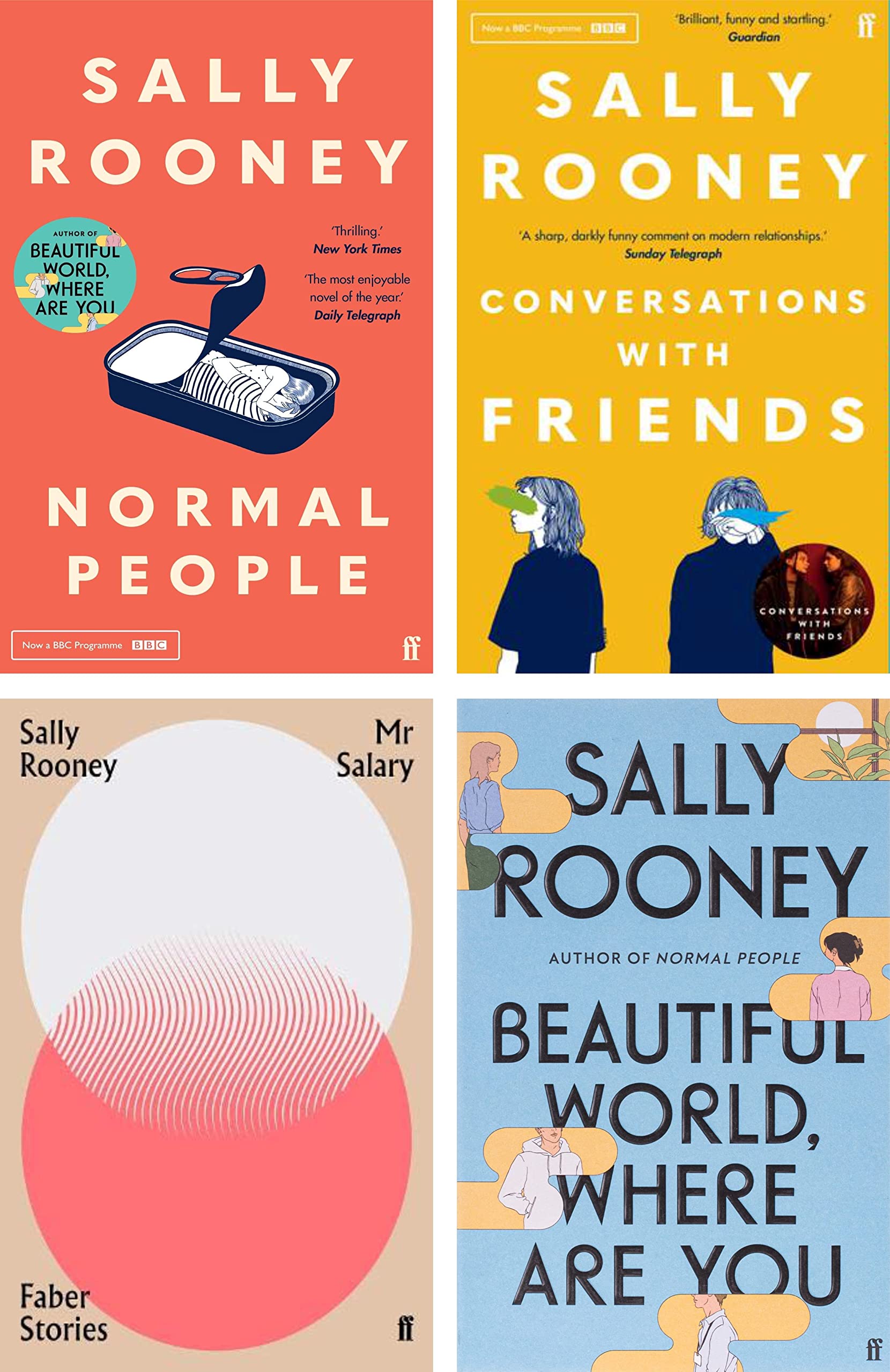 Sally Rooney Collection 4 Books Set (Beautiful World Where Are You , Normal People, Conversations with Friends, Mr Salary) Contemporary literature