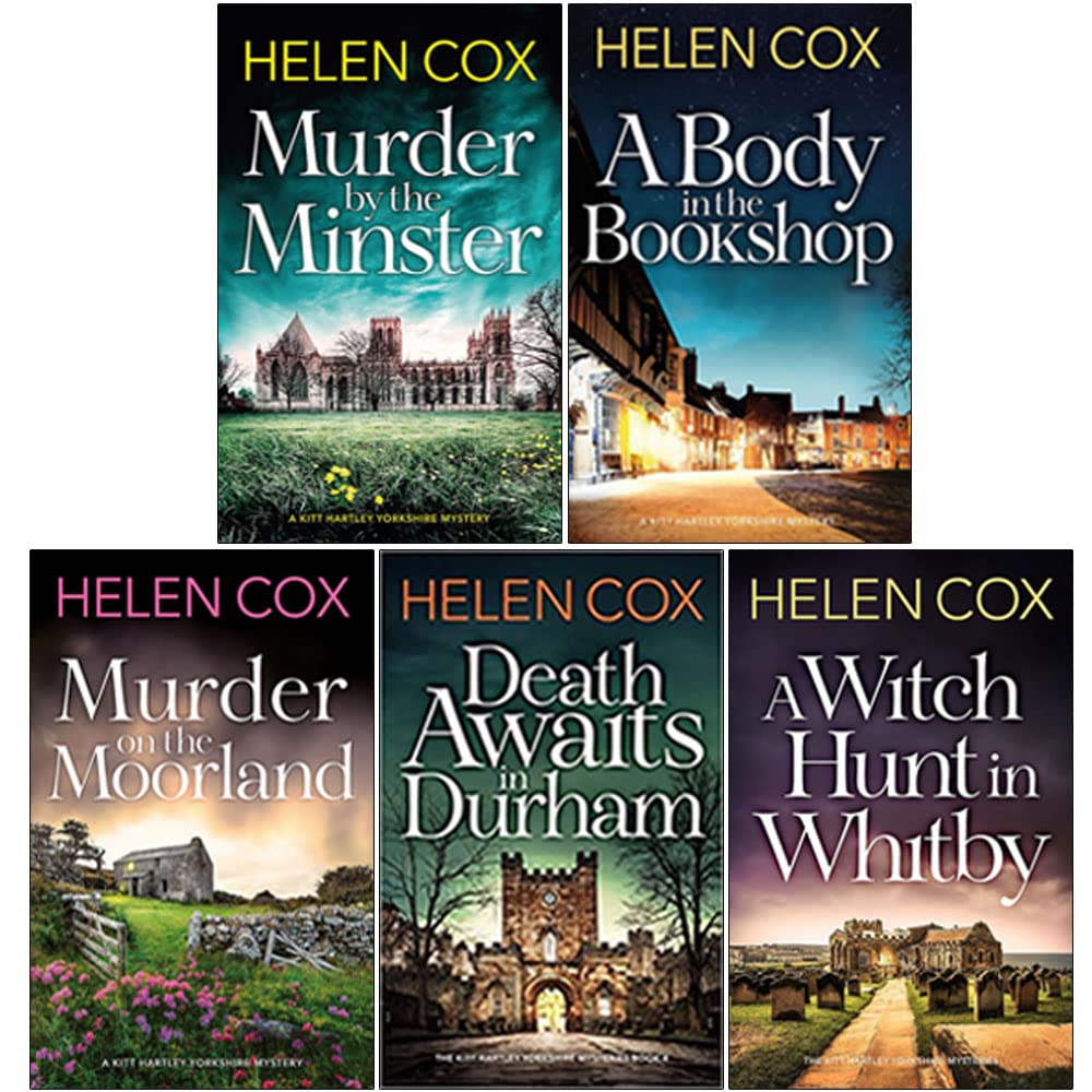 The Kitt Hartley Yorkshire Mysteries Series 5 Books Collection Set By Helen Cox (Murder by the Minster, A Body in the Bookshop, Murder on the Moorland, Death Awaits in Durham, A Witch Hunt in Whitby) Detective & CSI