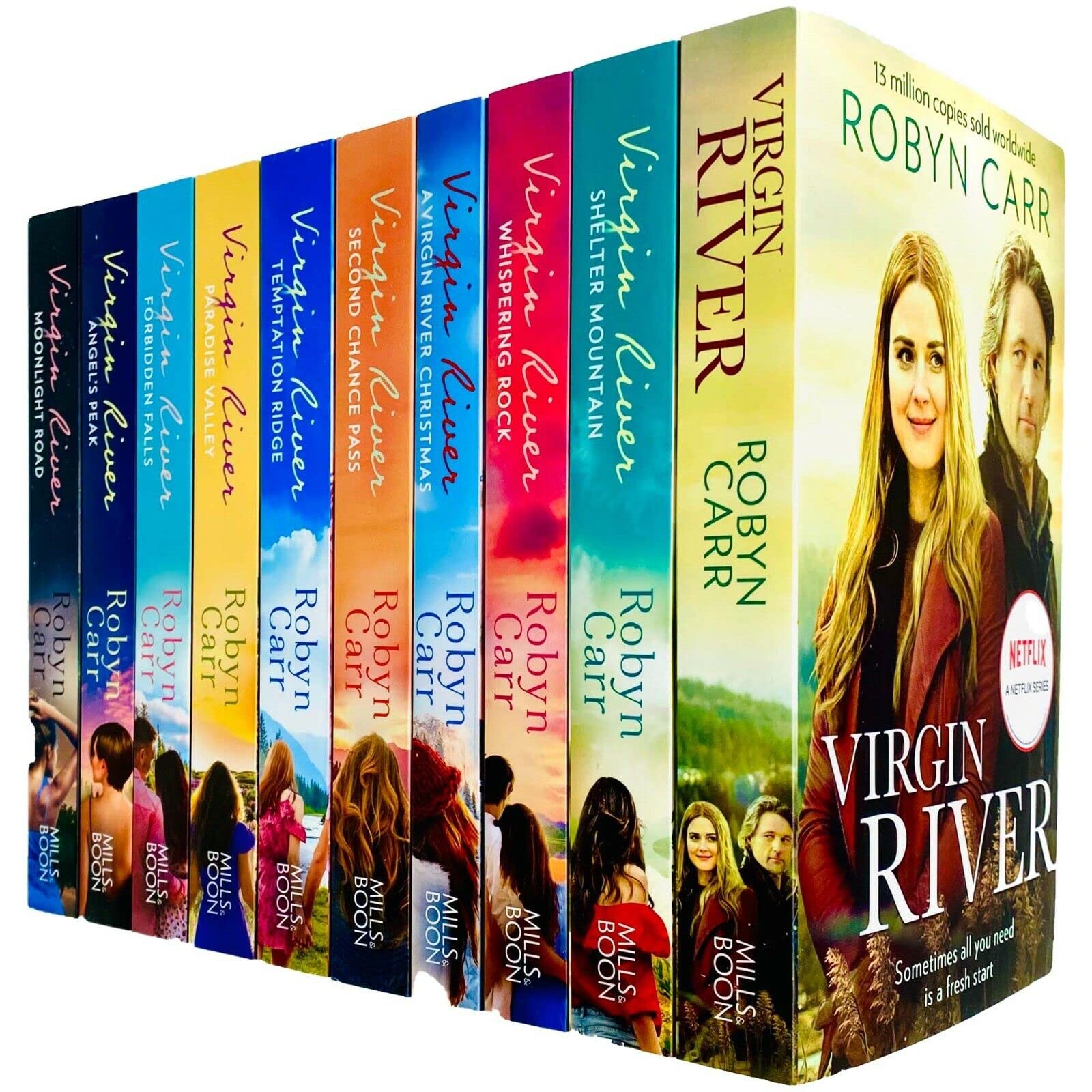 Virgin River Series Books 1 - 10 Collection Set by Robyn Carr (Virgin River, Shelter Mountain, Whispering Rock, Second Chance Pass, Temptation Ridge & MORE!) Books