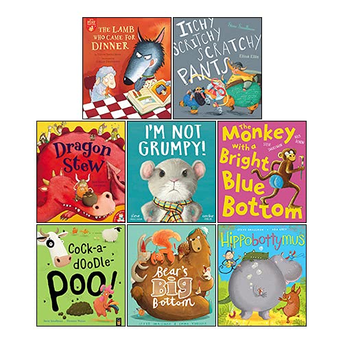Steve Smallman 8 Books Collection Bundle Pack(The Monkey with a Bright Blue Bottom, Hippobottymus,Bear's Big Bottom, Dragon Stew & More) Books