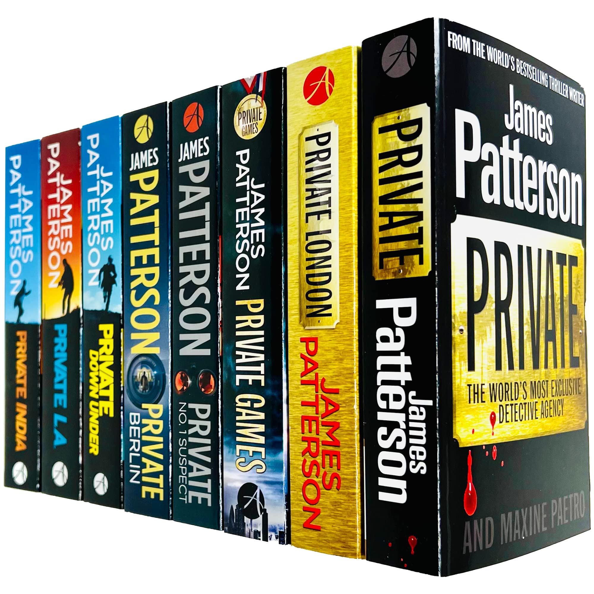 James Patterson Private Series Books 1 - 8 Collection Set (Private, Private London, Private Games, Private: No. 1 Suspect, Private Berlin, Private Down Under, Private L. A. & Private India) Books